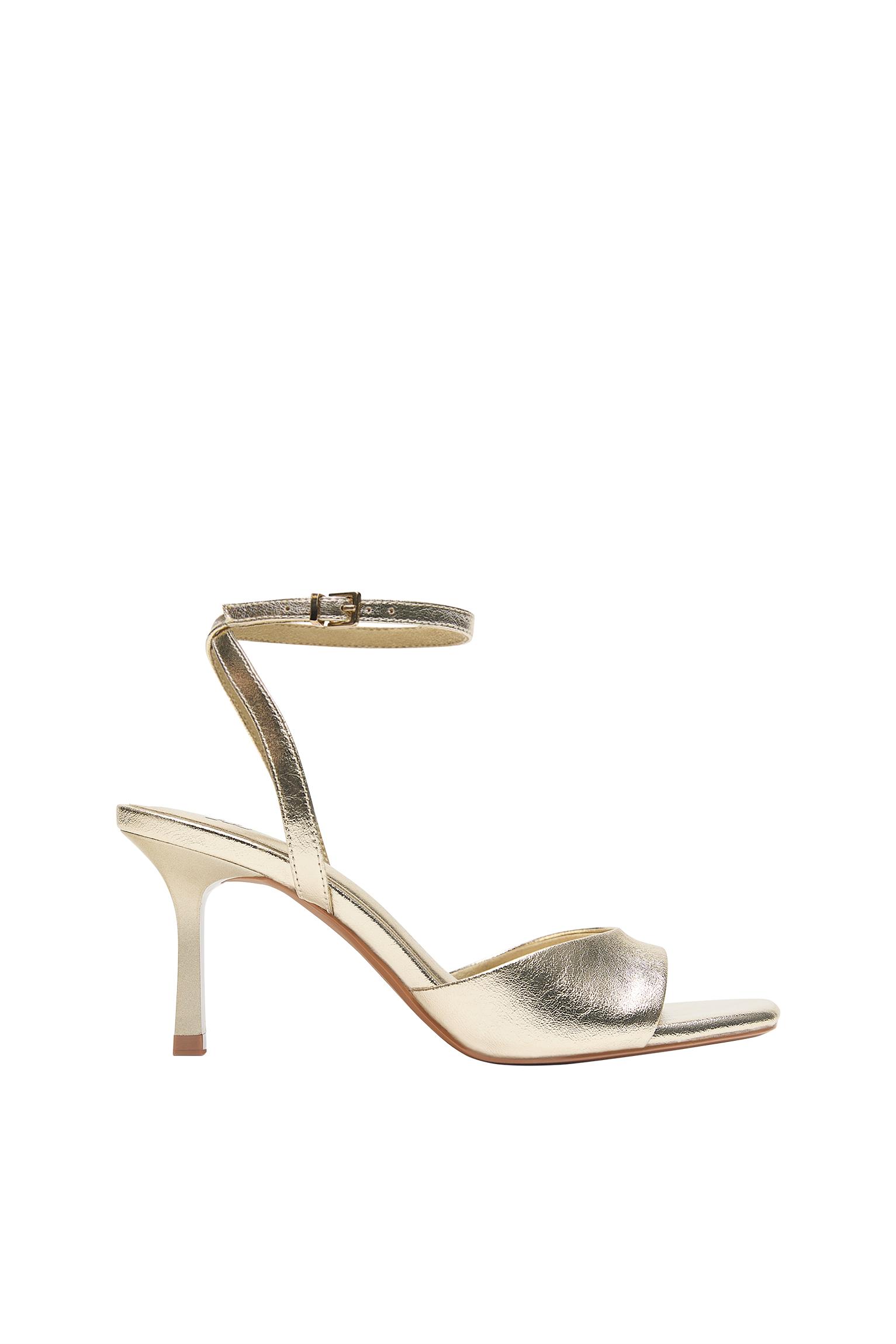 Metalik topuklu sandalet - Görsel 4