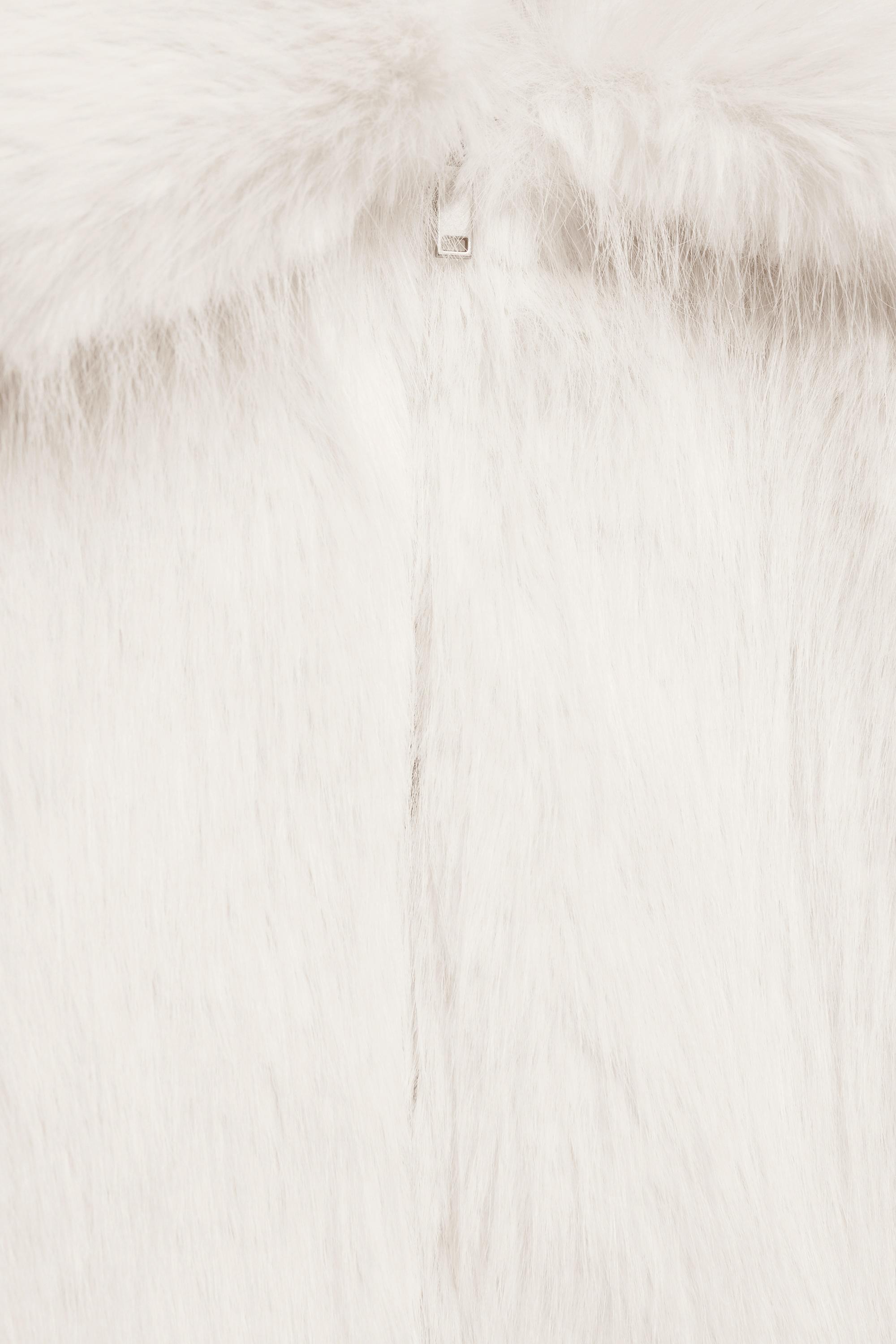 Beyaz suni kürk ceket - Görsel 13