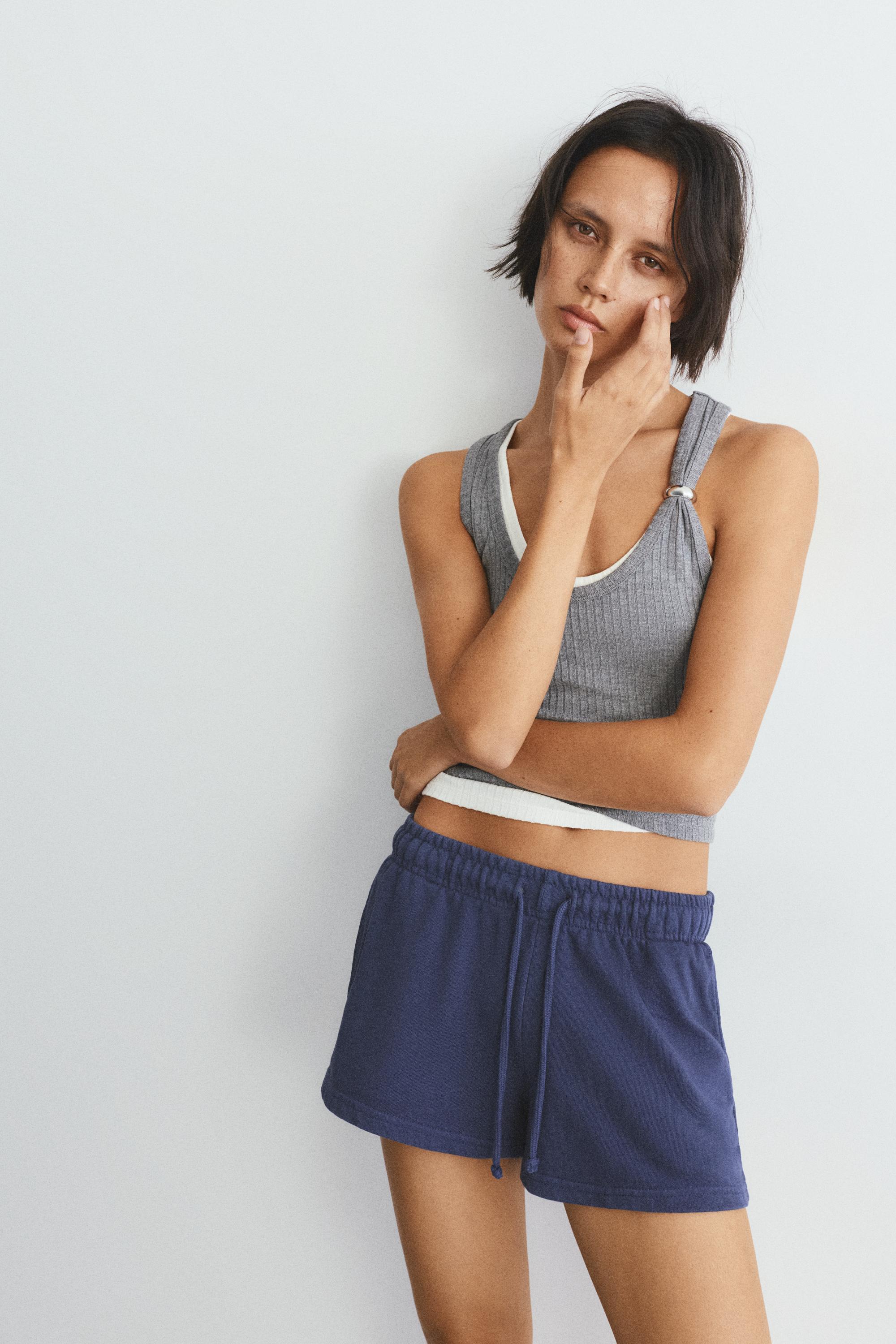 Lastikli bel spor şort - Görsel 14