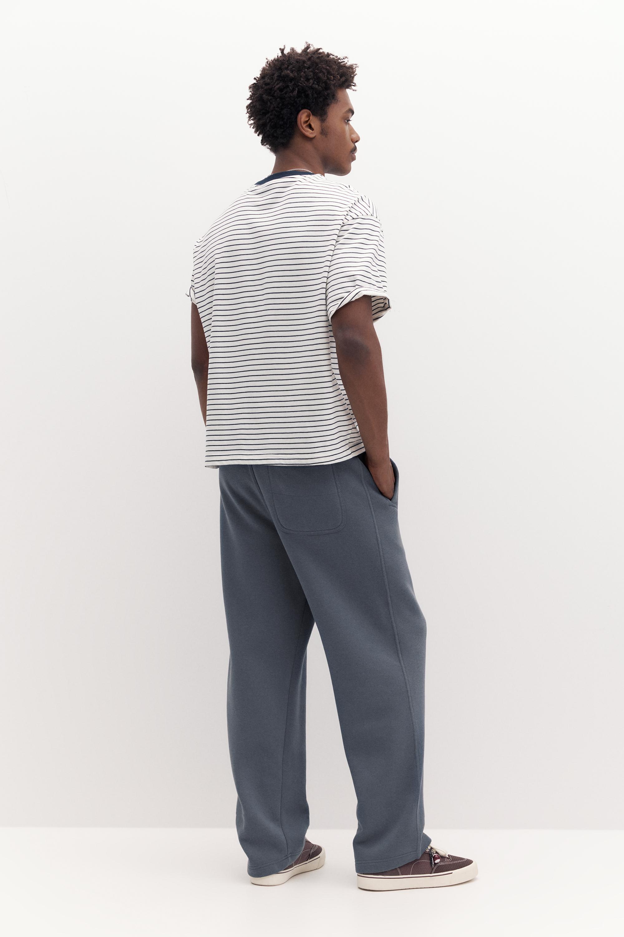 Basic baggy tracksuit bottoms — Grey blue