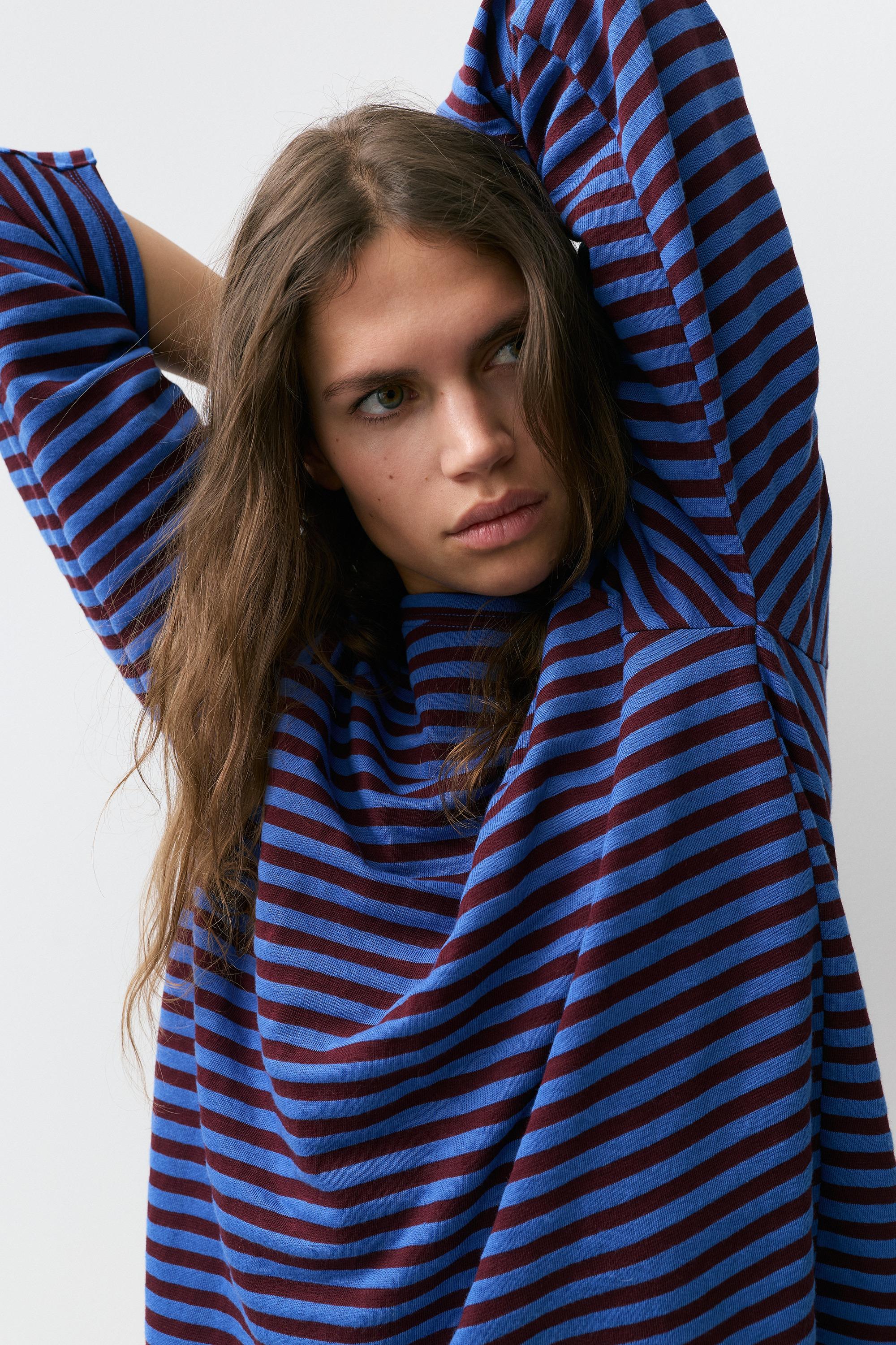 Uzun kollu çizgili tişört - Görsel 50