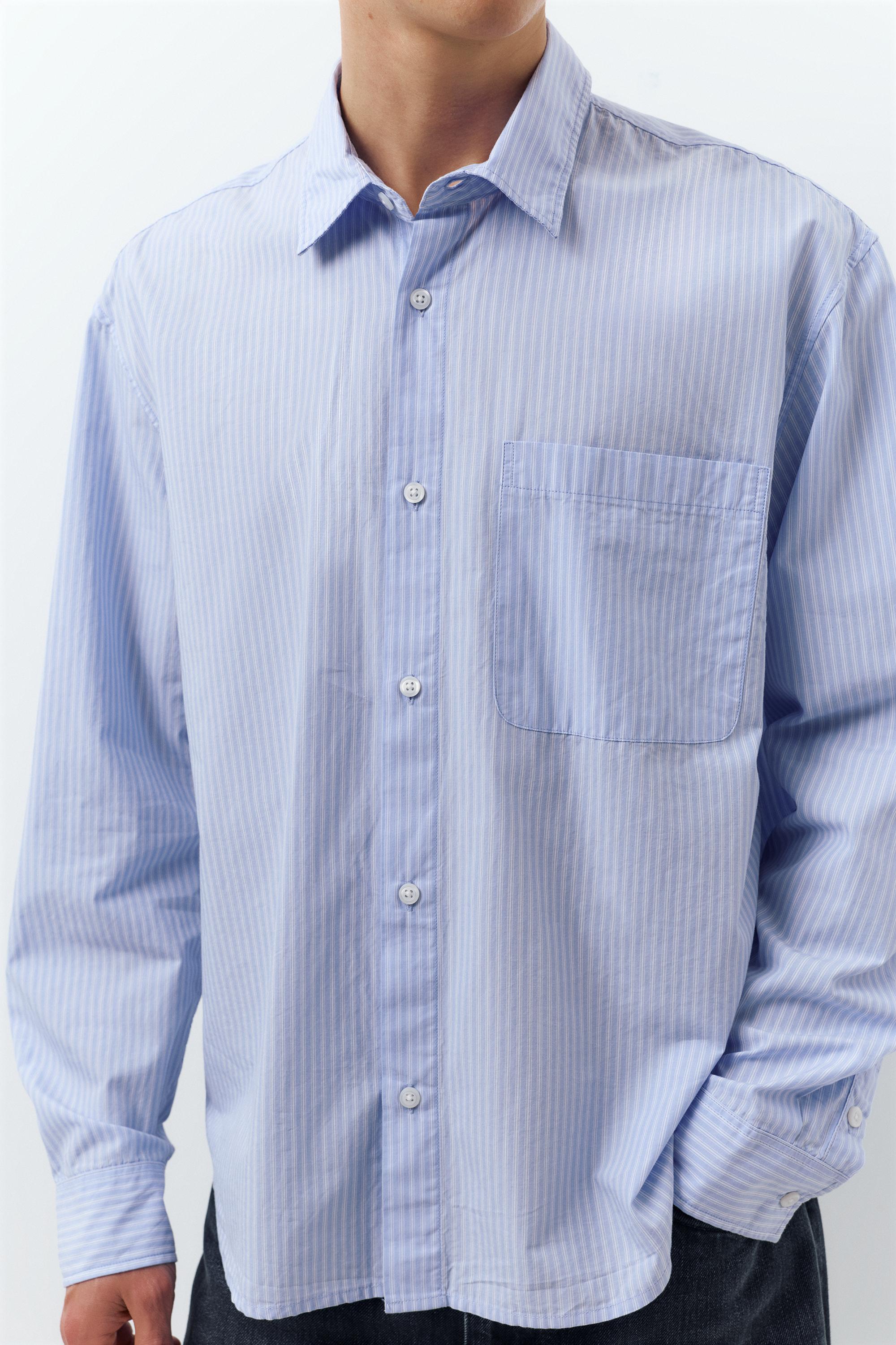 Striped long sleeve shirt — Blue