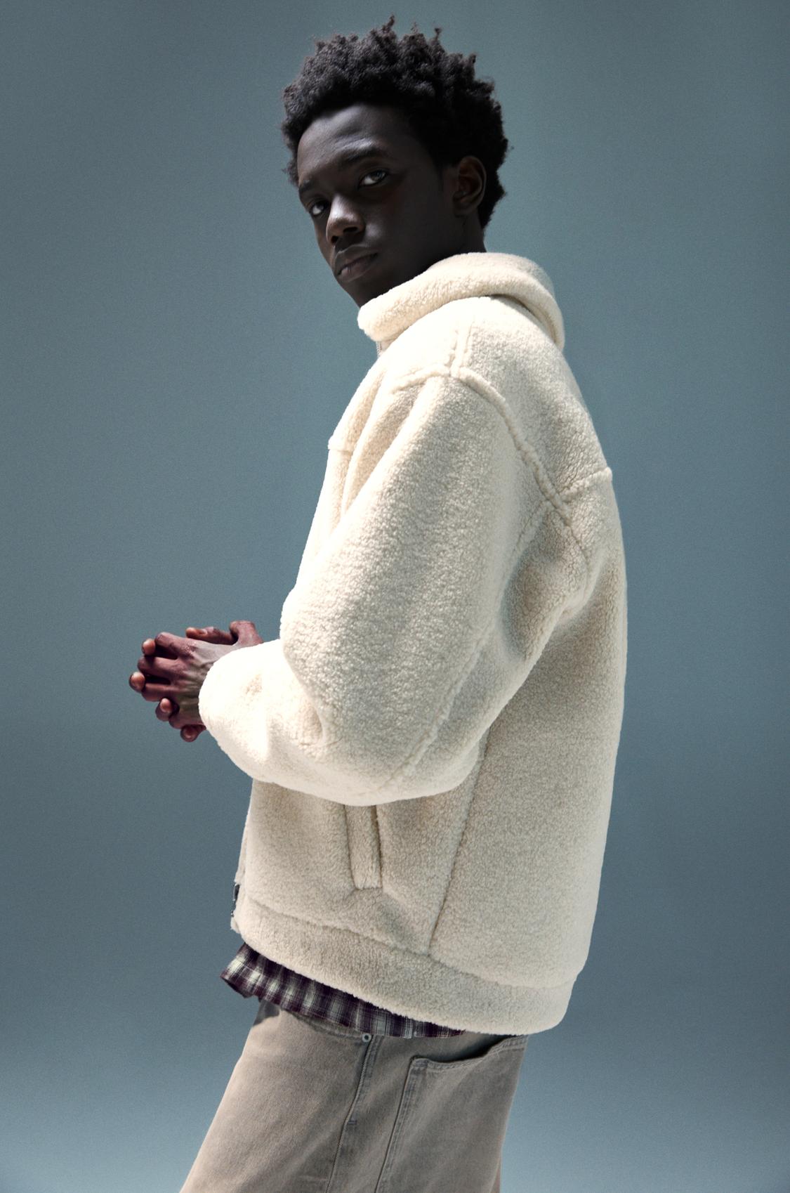 Pull&bear Pouch Pocket Teddy Hoodie Teddy Jacket Hooded Jacket