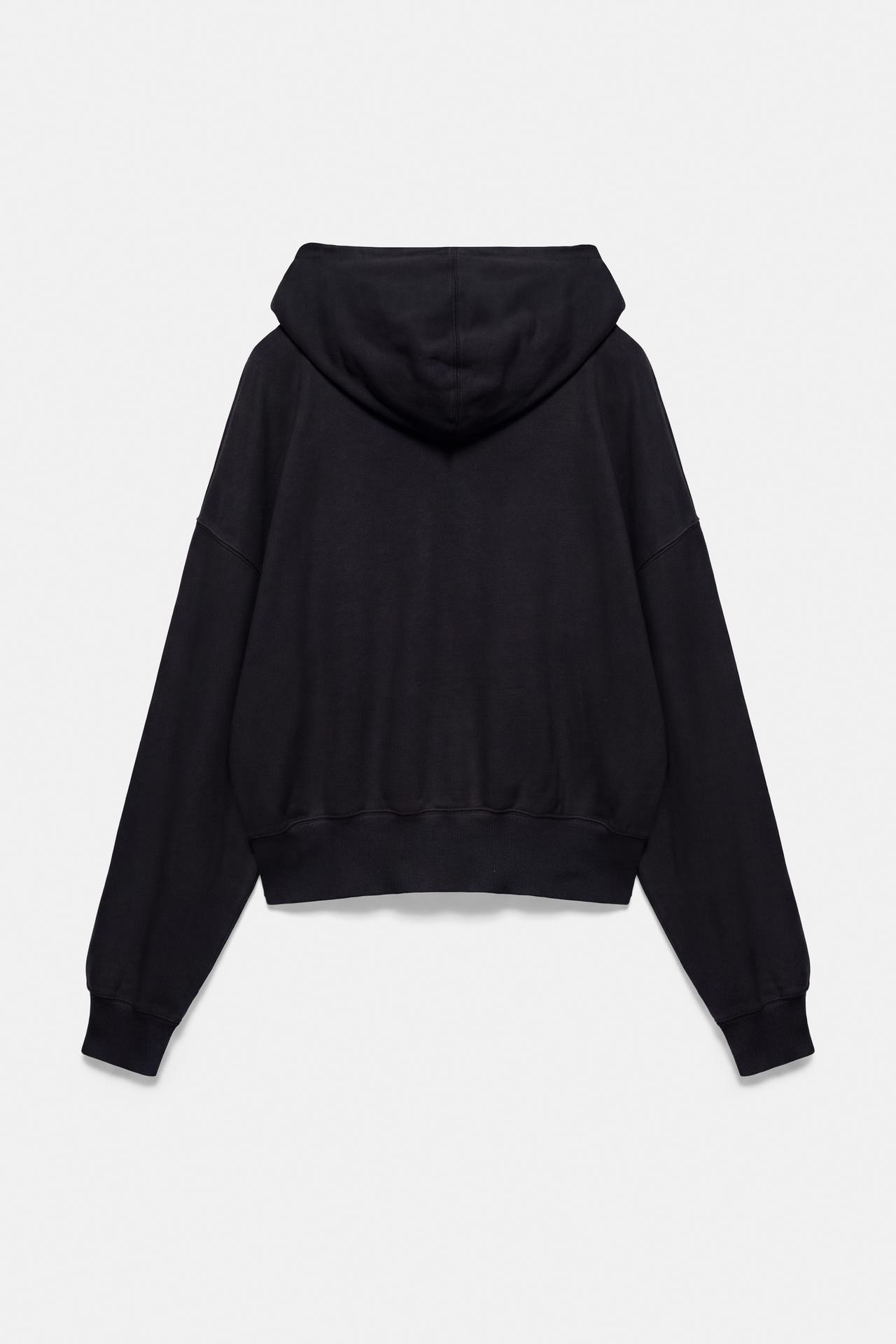 Hoodie with zipper — Dark anthracite