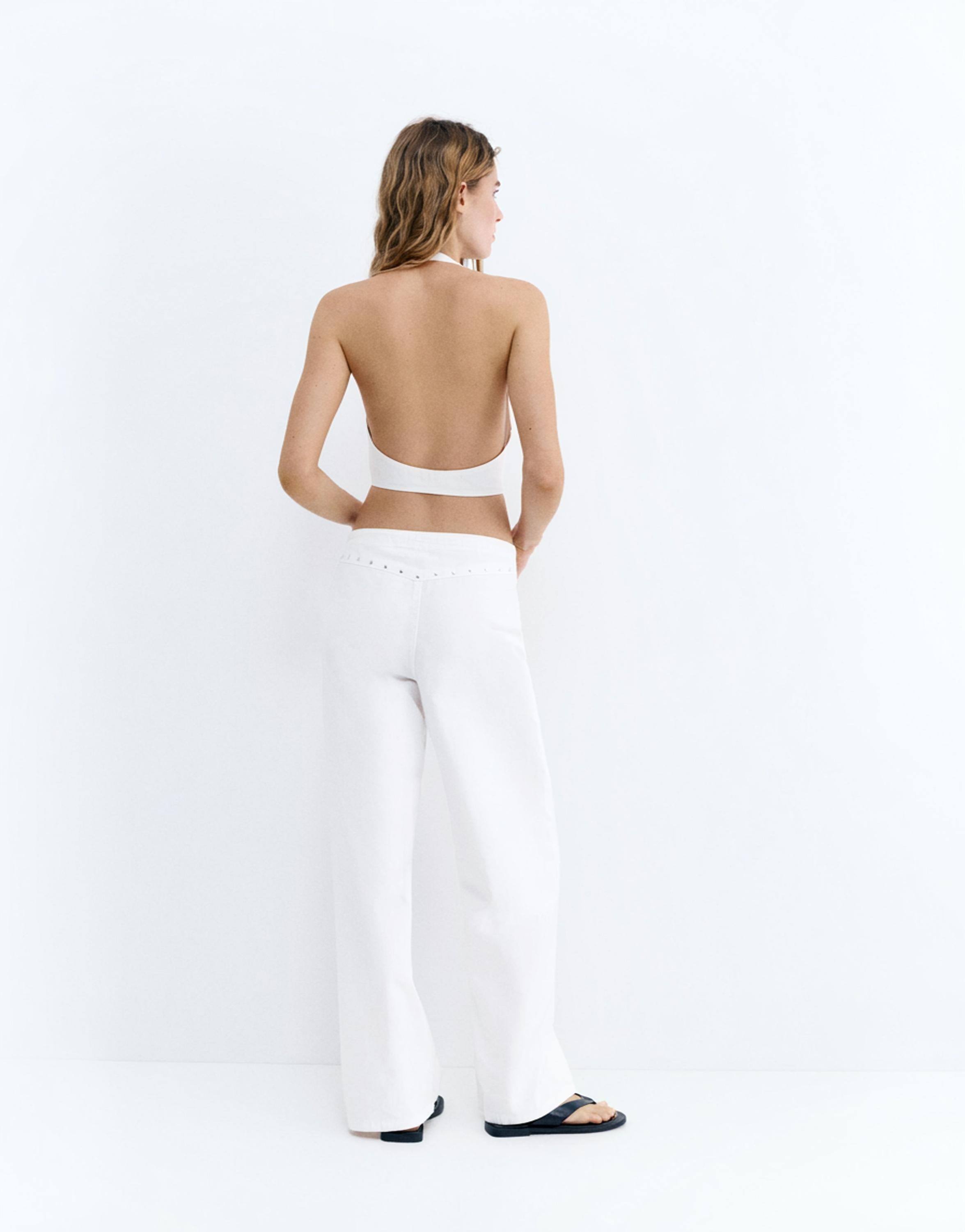 White studded halter top — White