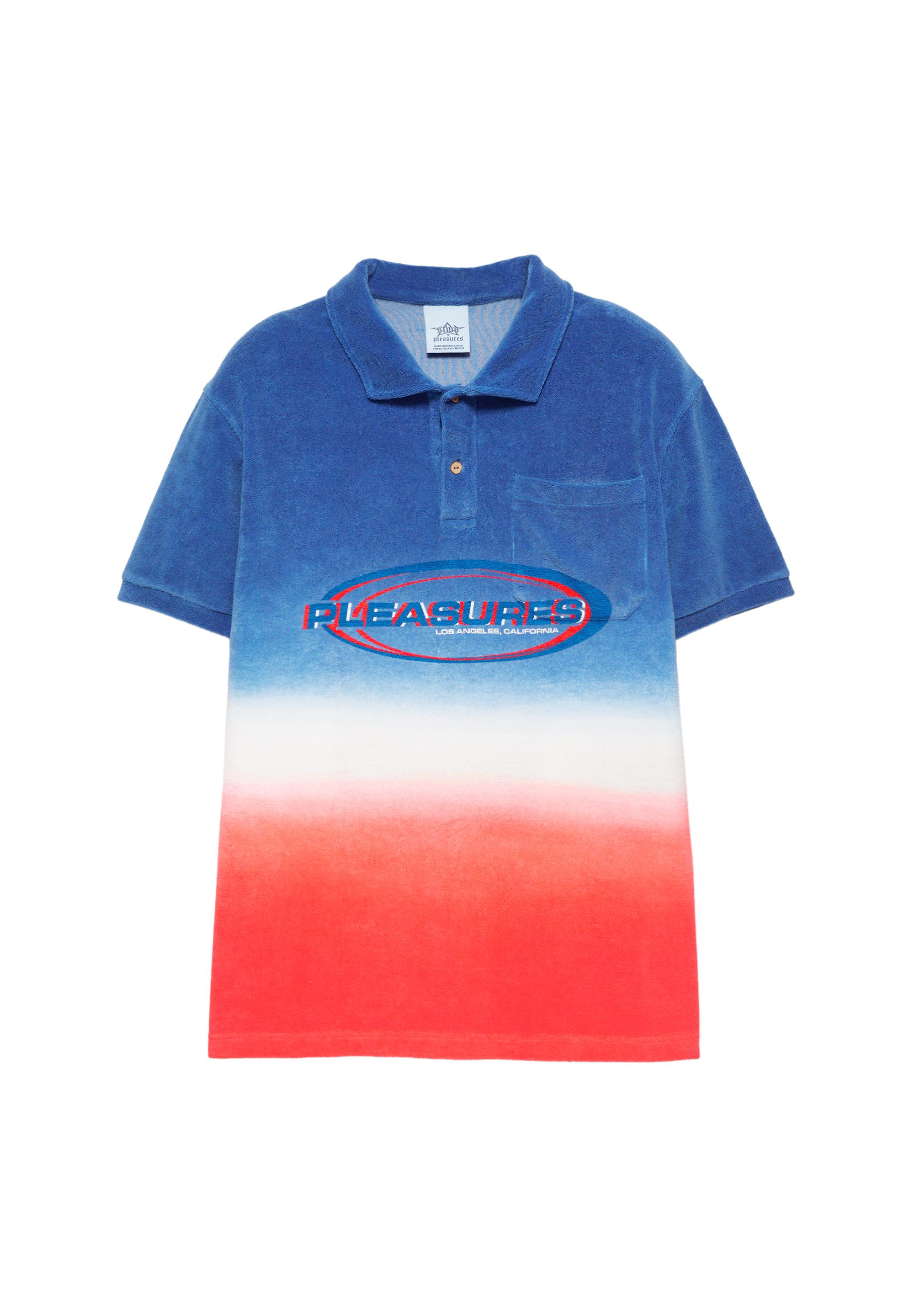 Pleasures x STWD ombré polo shirt — Blue