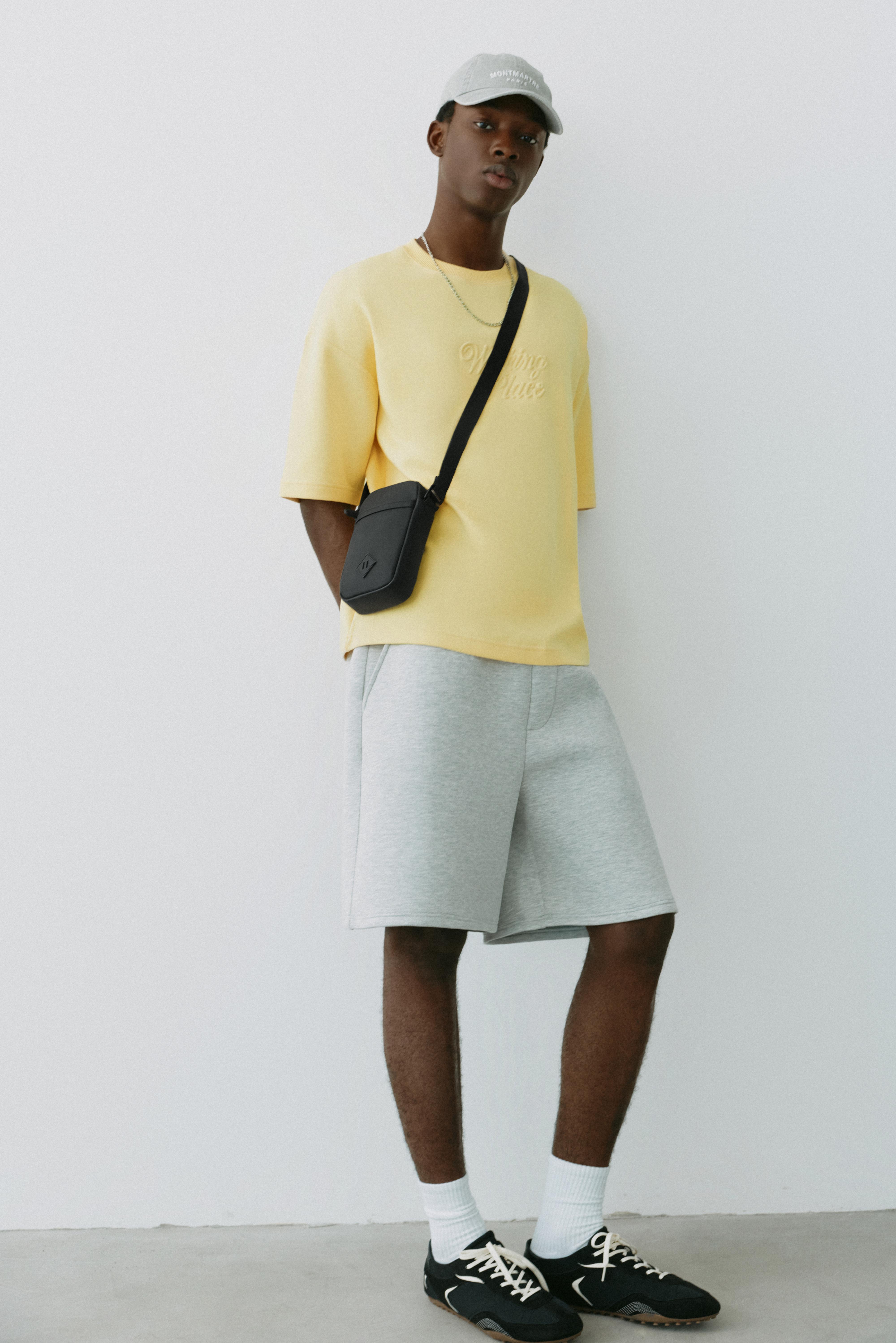 Rubberised crossbody bag — Black