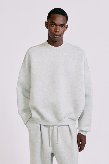 Interlock round neck sweatshirt — Grey marl 1