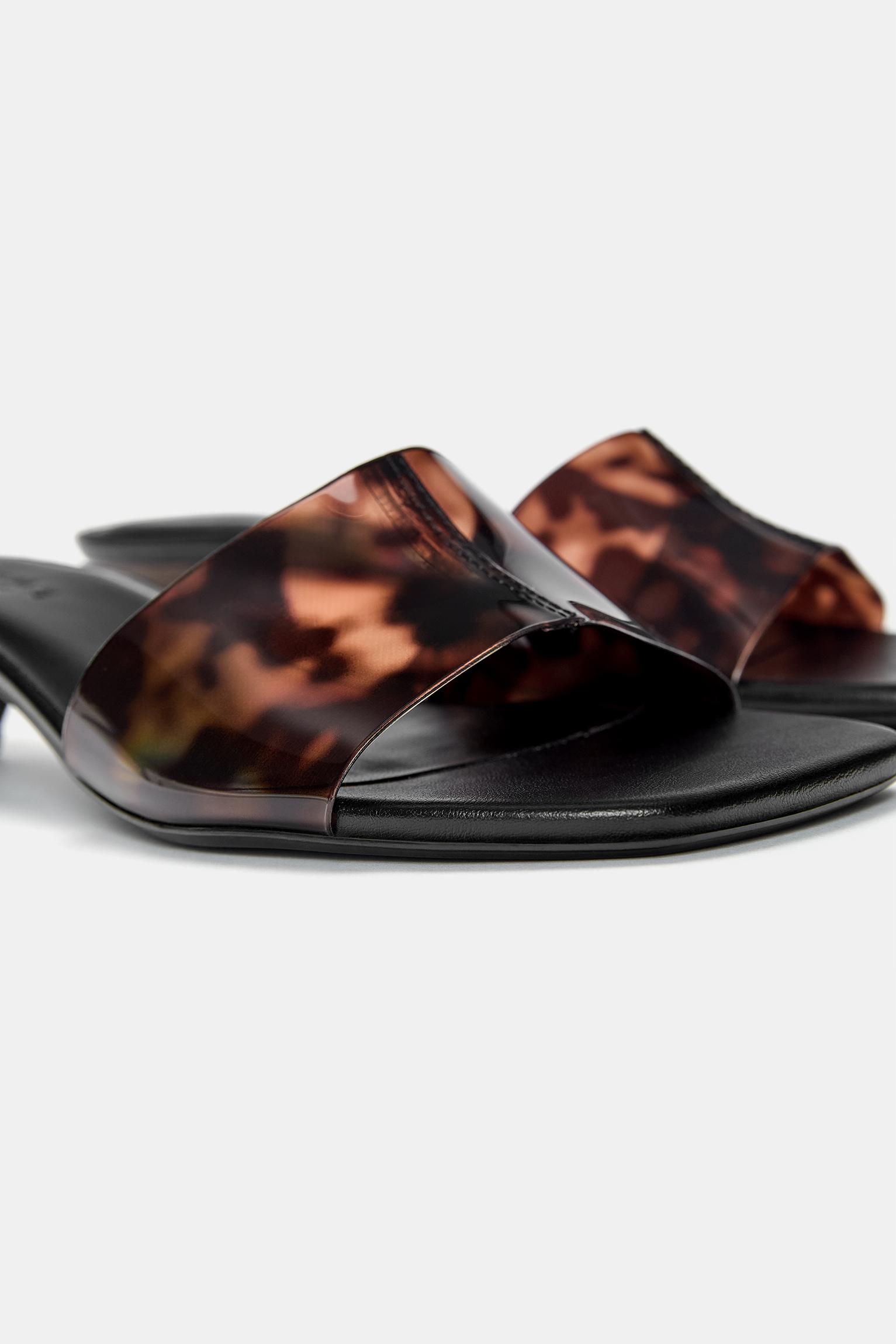 Vinyl mule heeled sandals — Multi-colored
