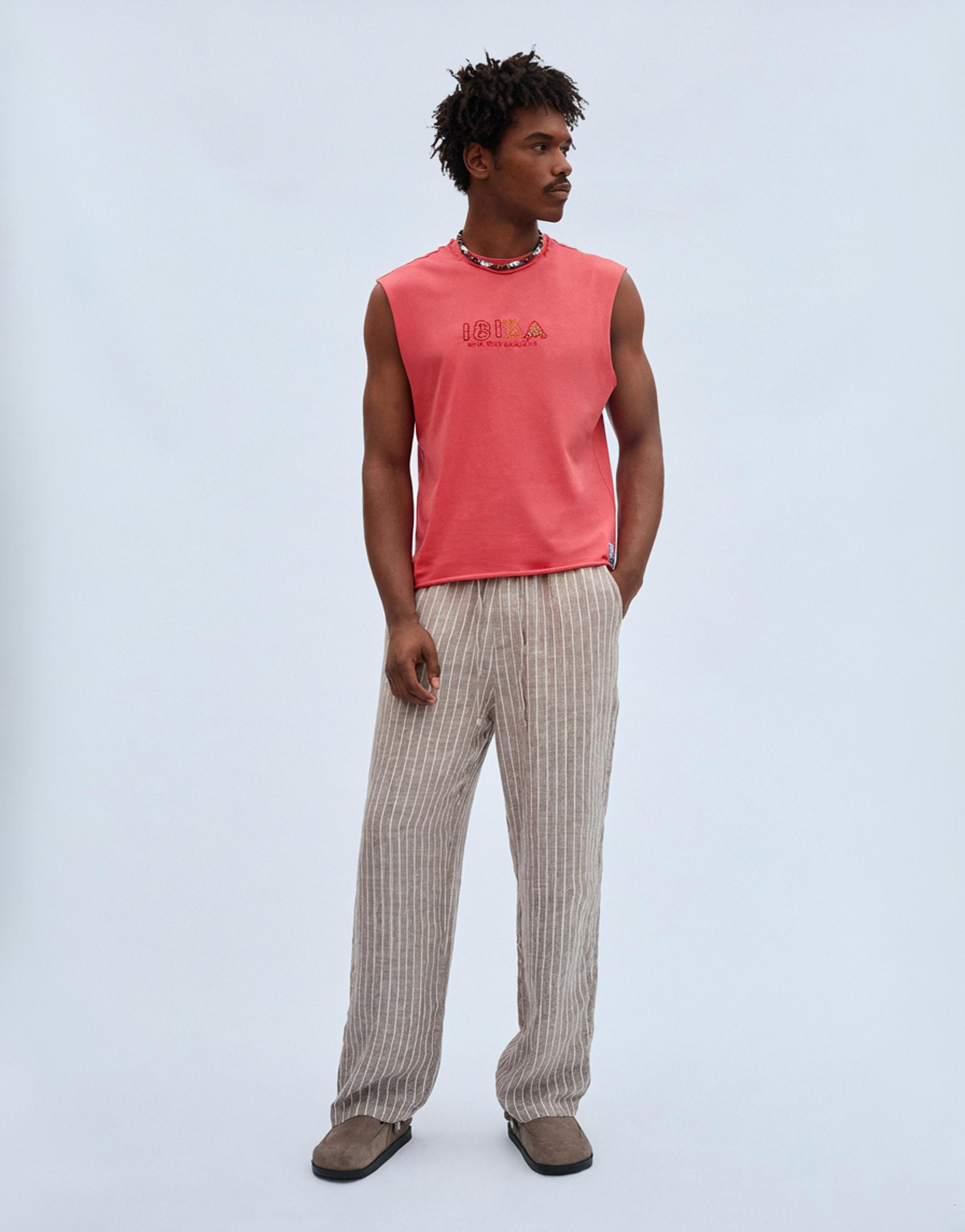 Boxy Ibiza vest top — Salmon pink