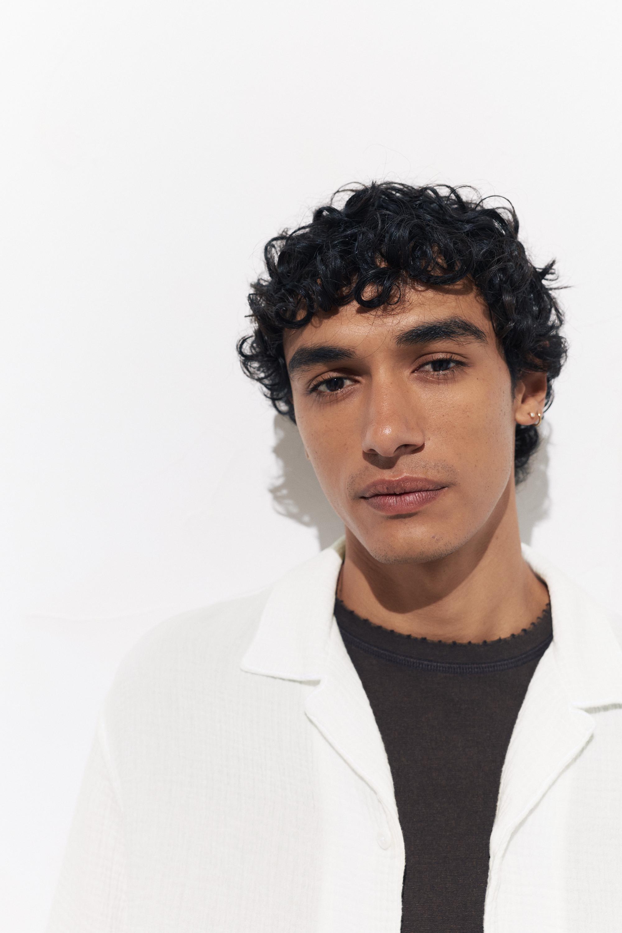 Short sleeve crepe shirt — White