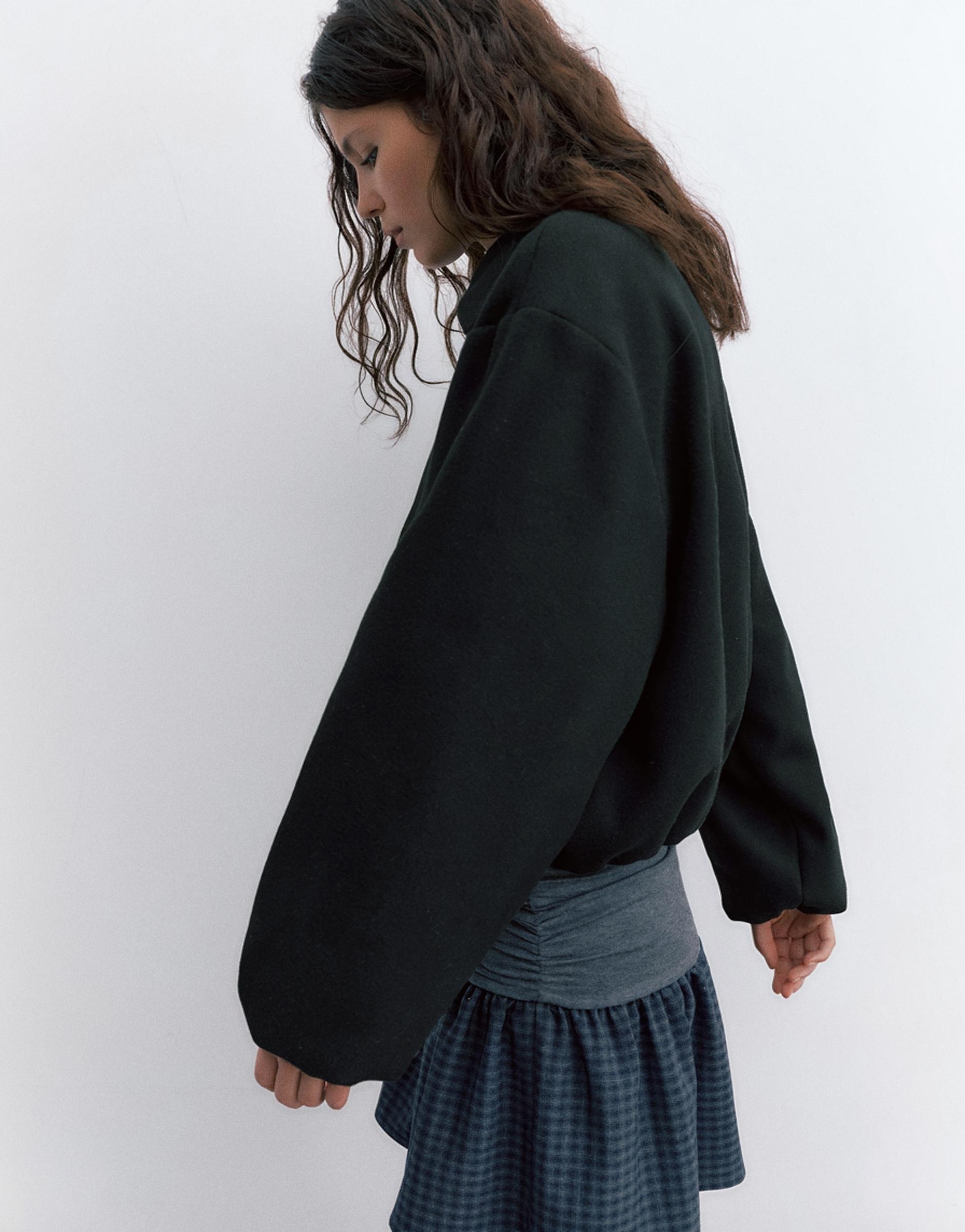 Yumuşak kumaş balon ceket - Görsel 14