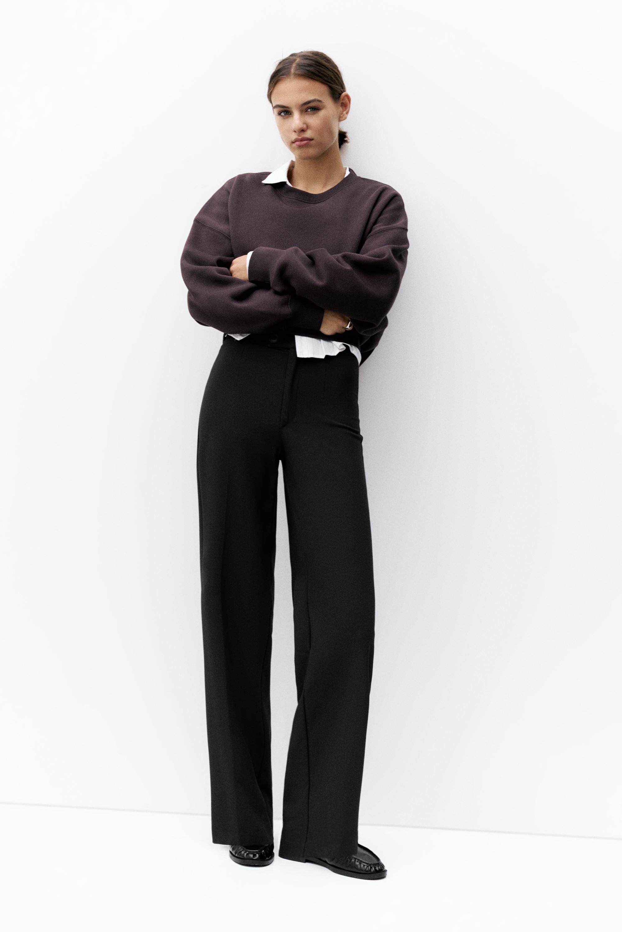 Straight-leg darted trousers — Black