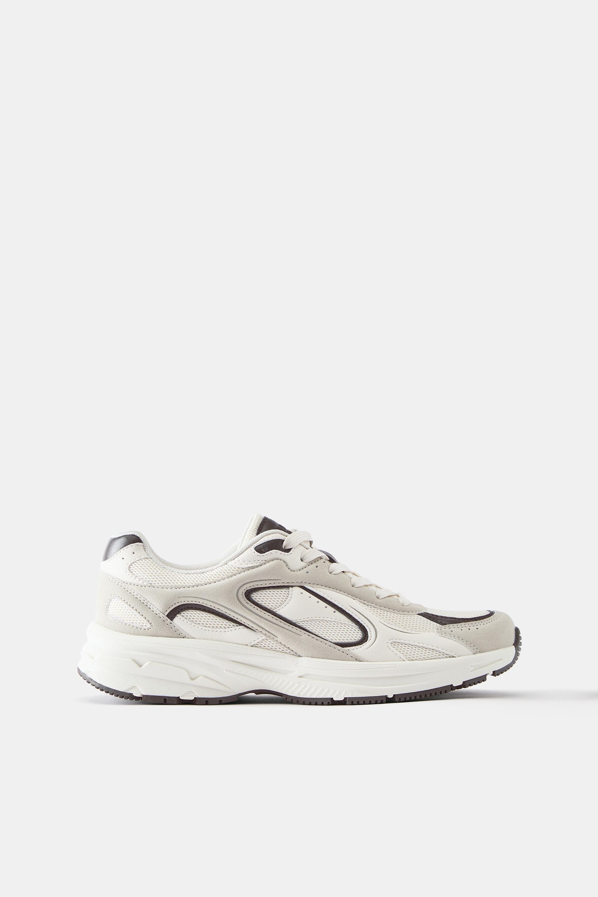 Multi-panel trainers — Ecru