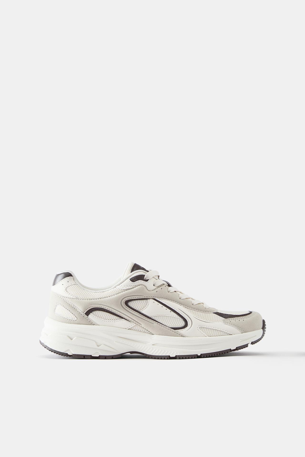 Multi-panel trainers — Ecru