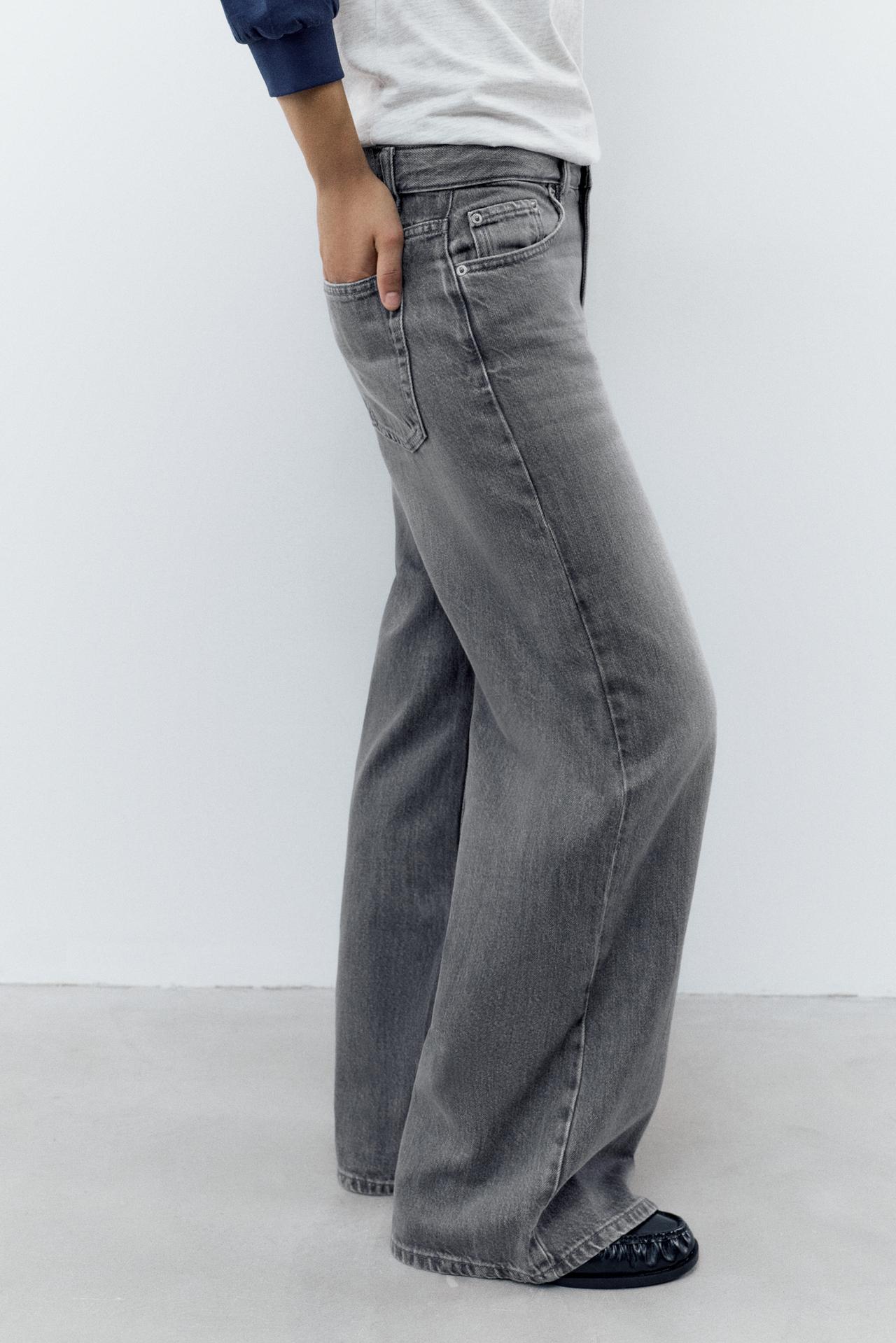Low-rise baggy jeans — Pearl grey