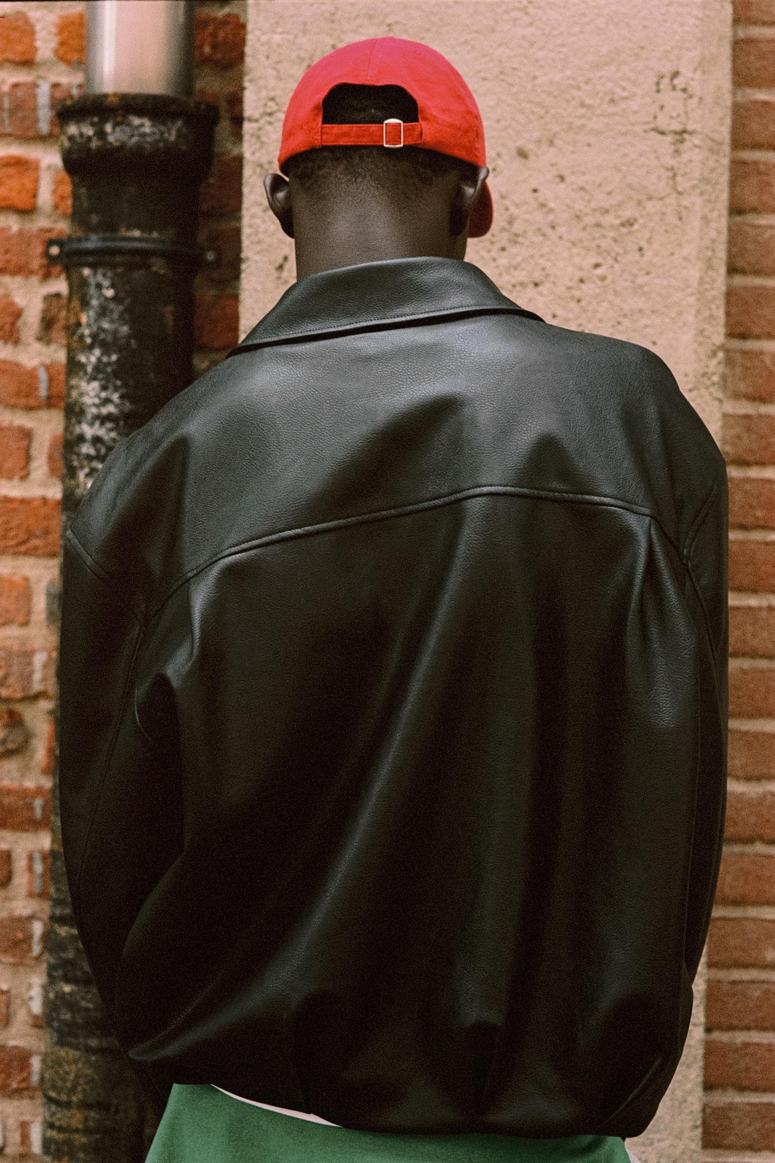 Leather-effect jacket — Black