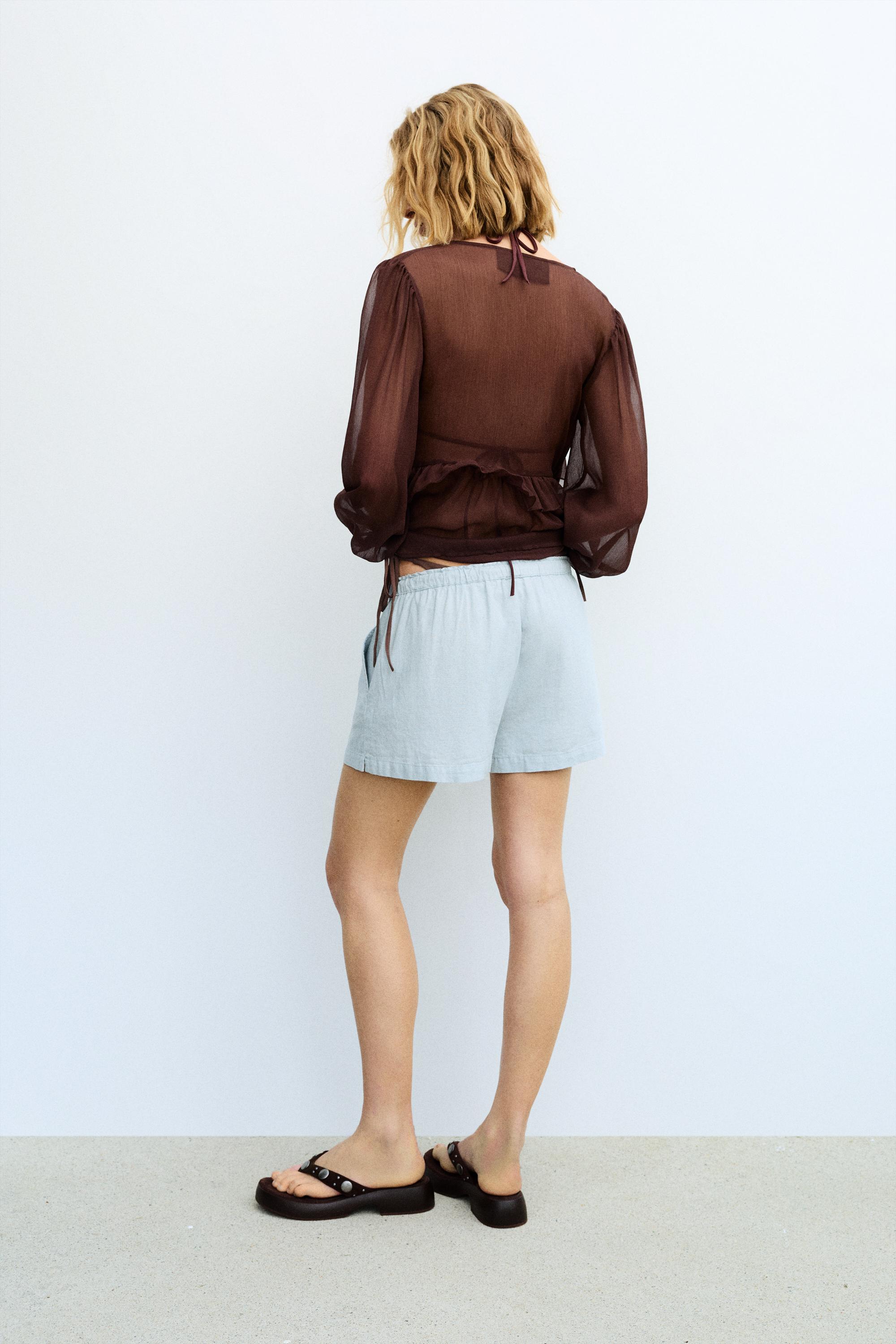 Ketenli şort - Görsel 31