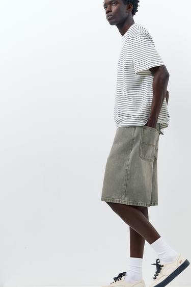 Baggy relaxed fit denim Bermuda shorts — Dark grey 1