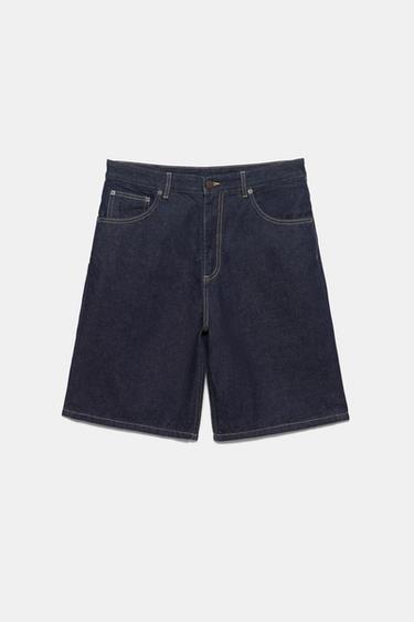 Baggy denim Bermuda shorts — Navy 7