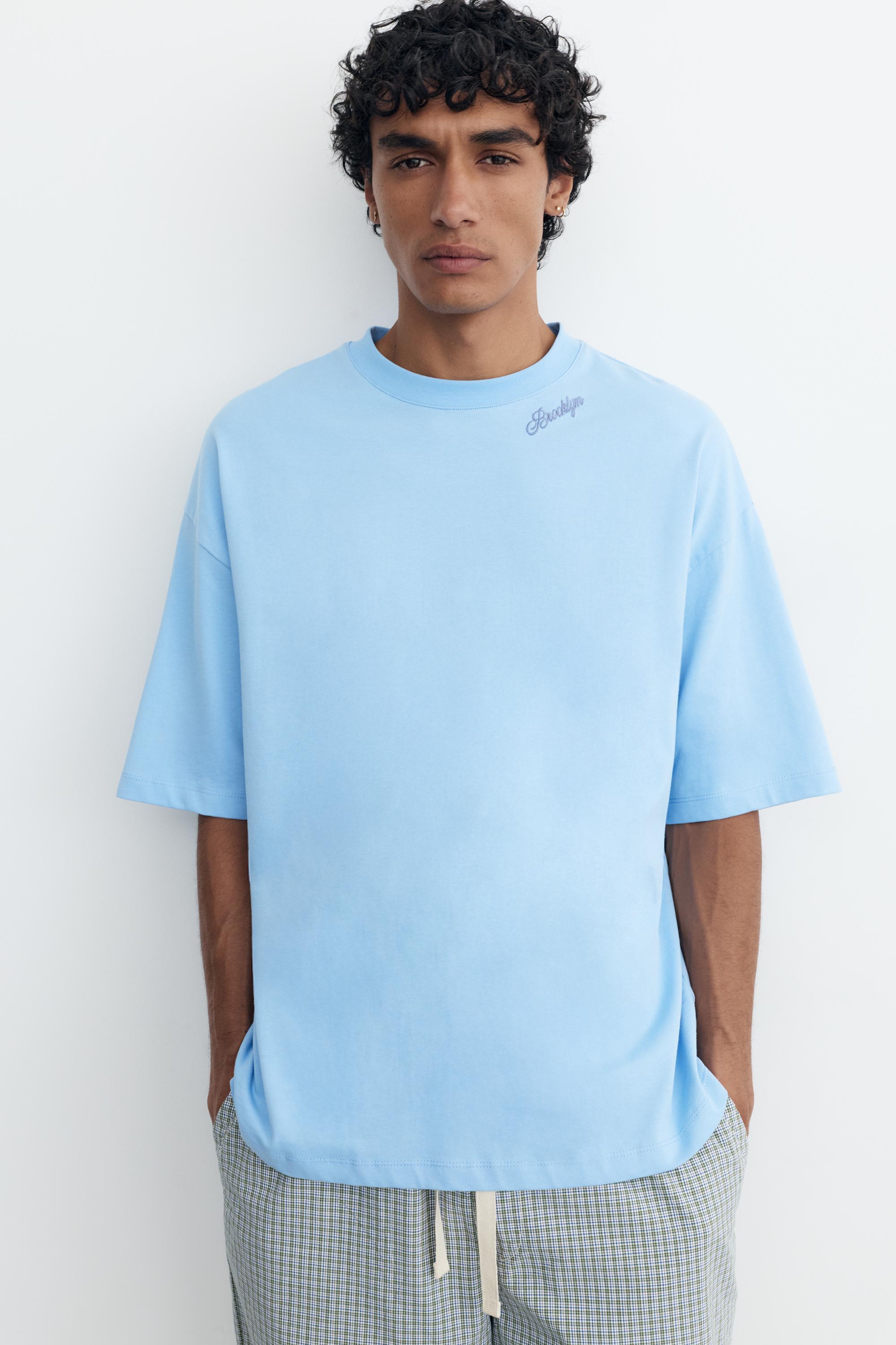 İşlemeli relaxed fit Tişört - Görsel 8