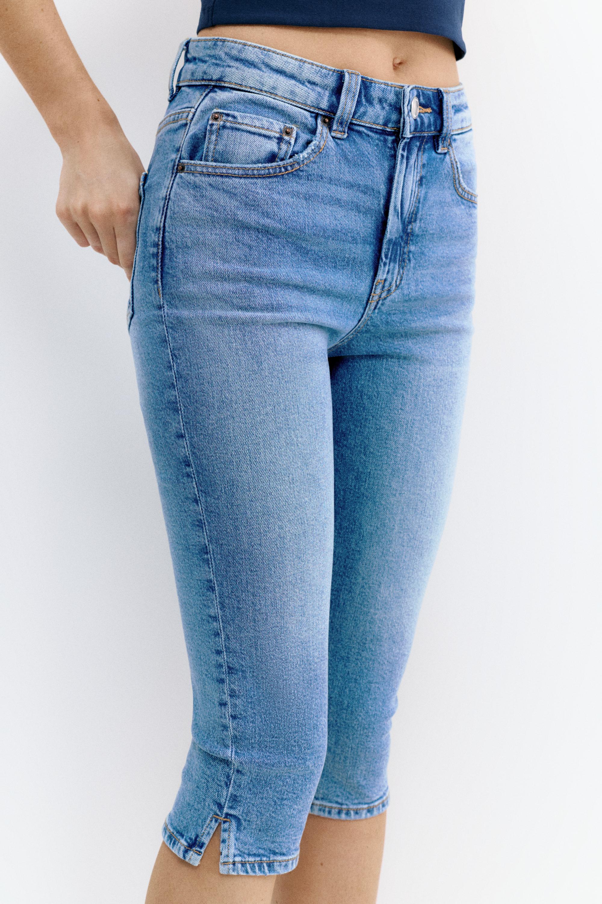 Mid-waist capris — Medium blue