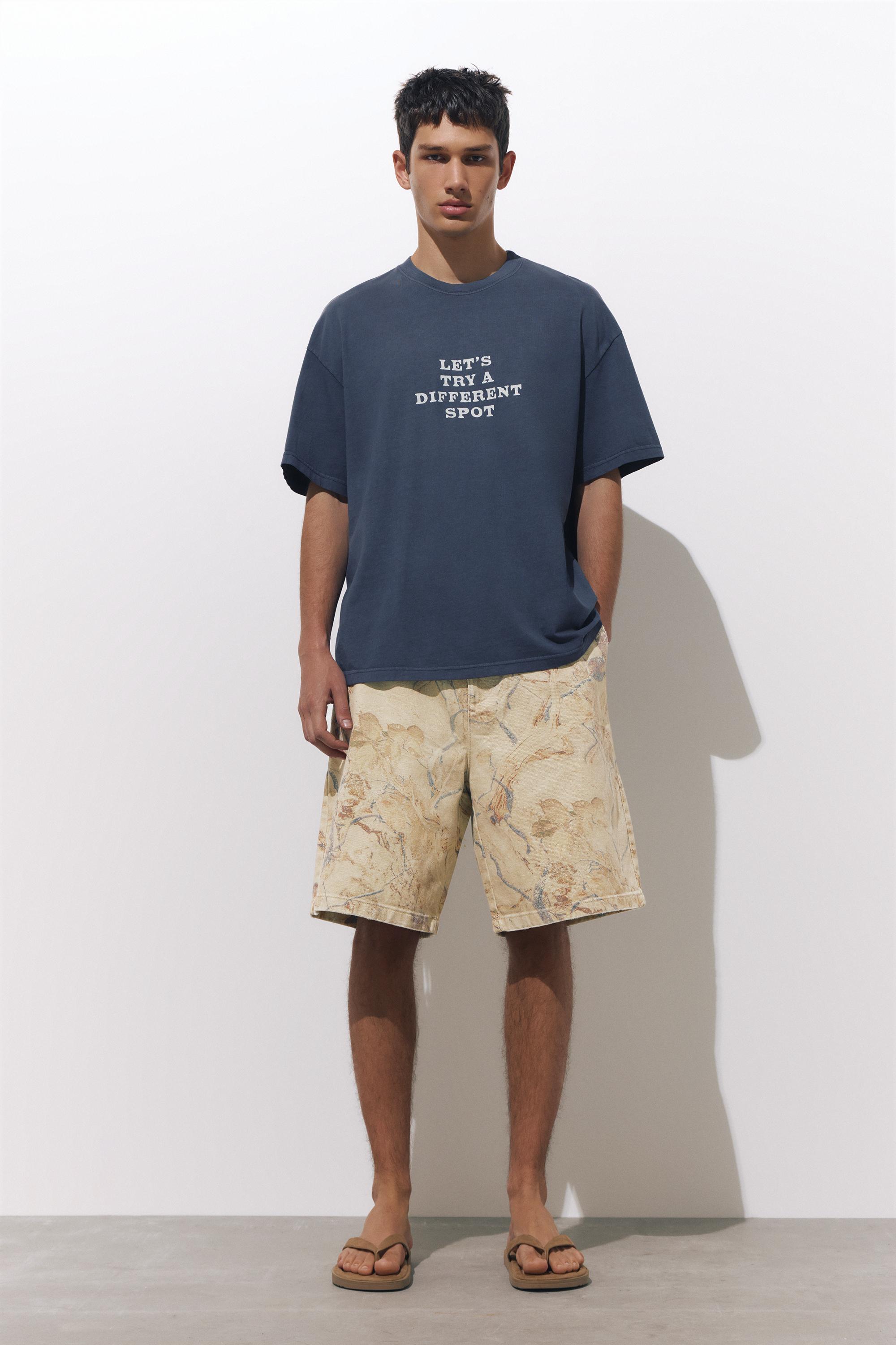 Printed Bermuda shorts — Sand