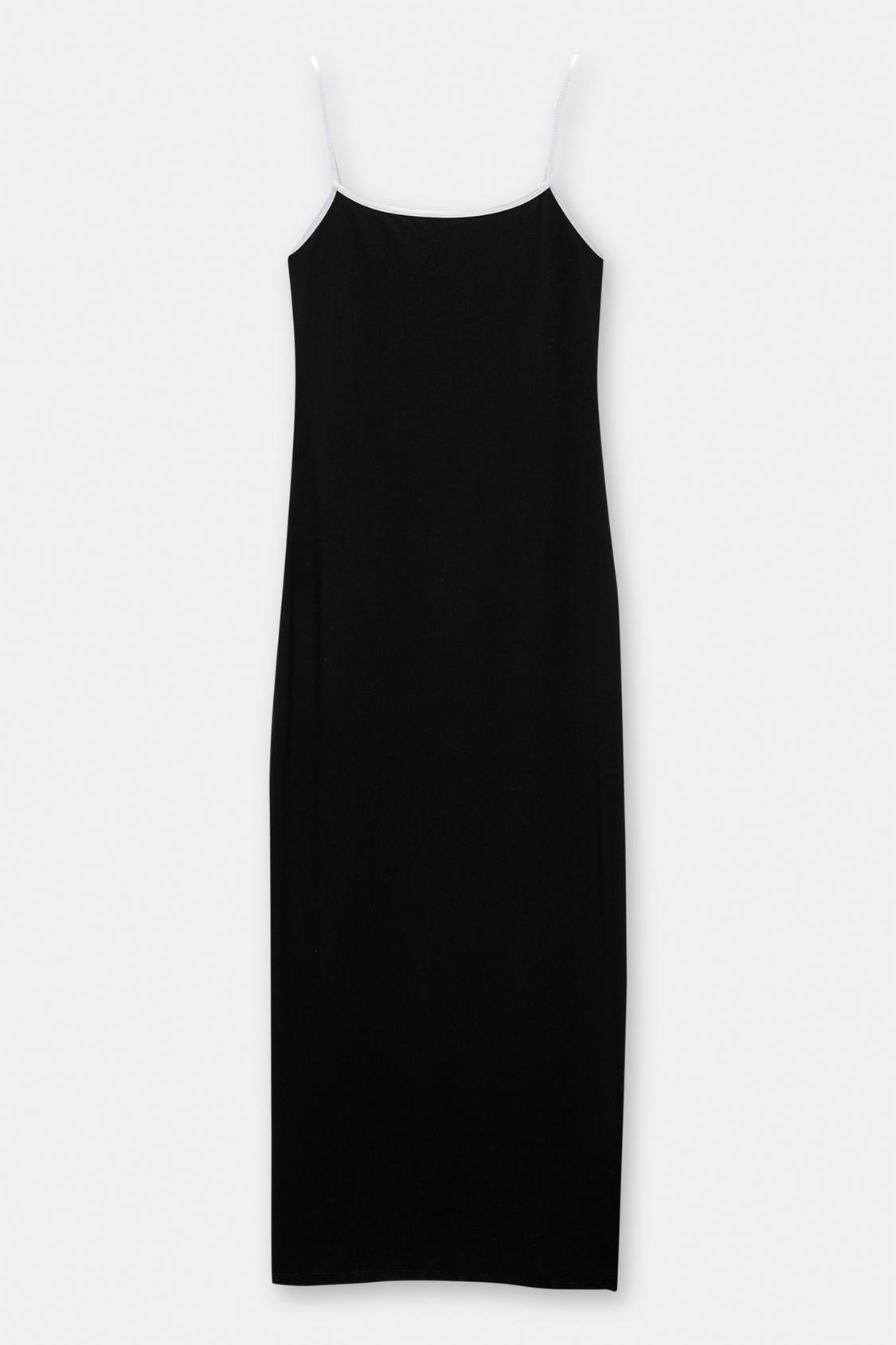 Strappy midi dress with trims - pull&bear