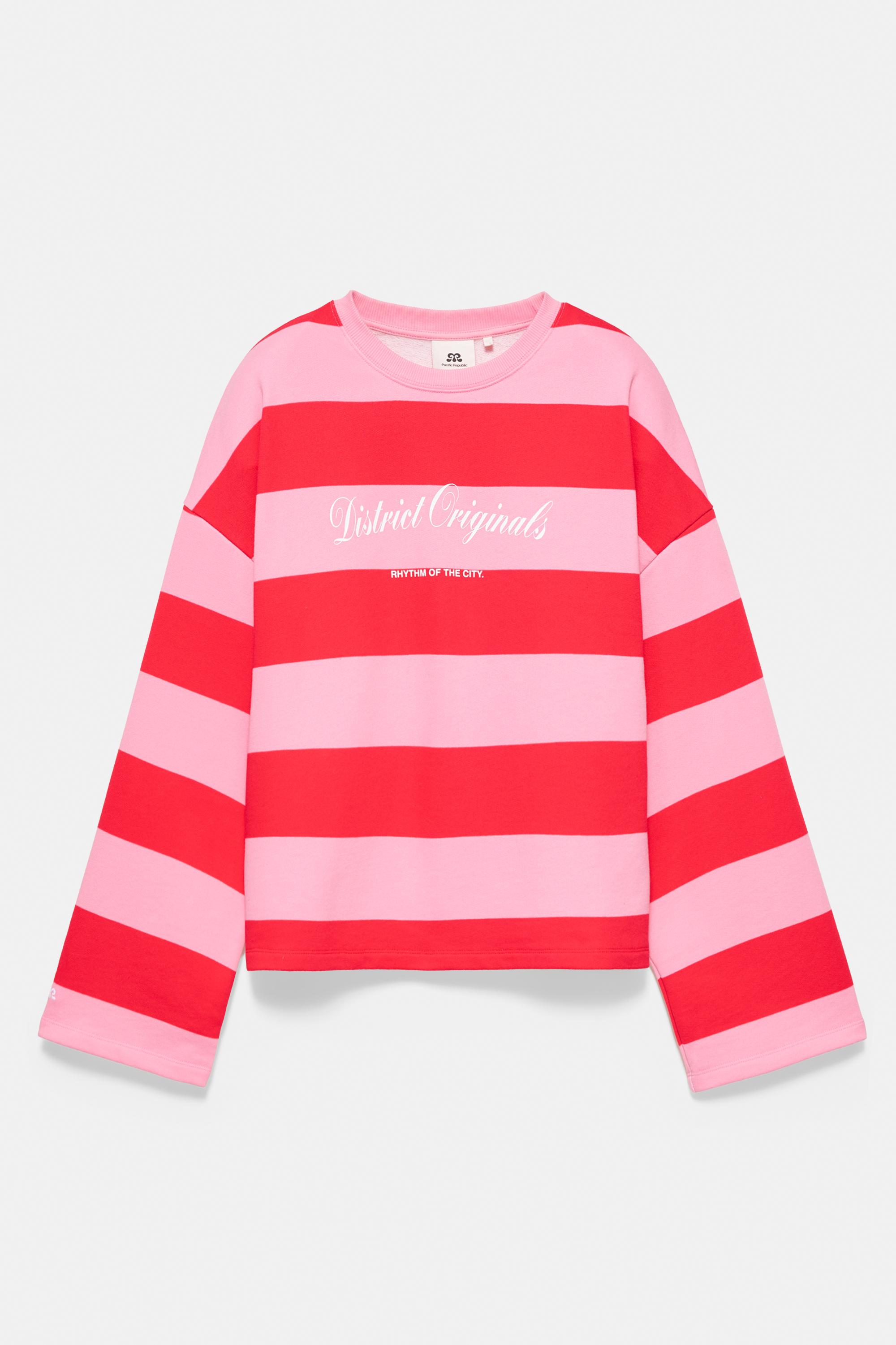 Oversize striped sweatshirt — Red