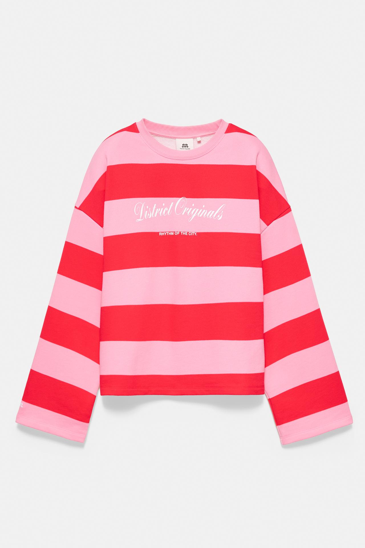 Oversize striped sweatshirt — Red