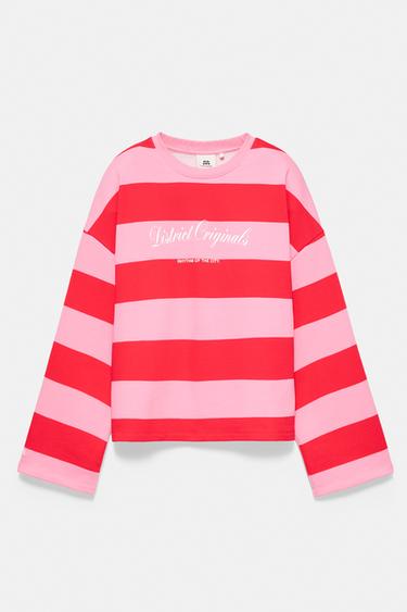 Oversize striped sweatshirt — Red 7