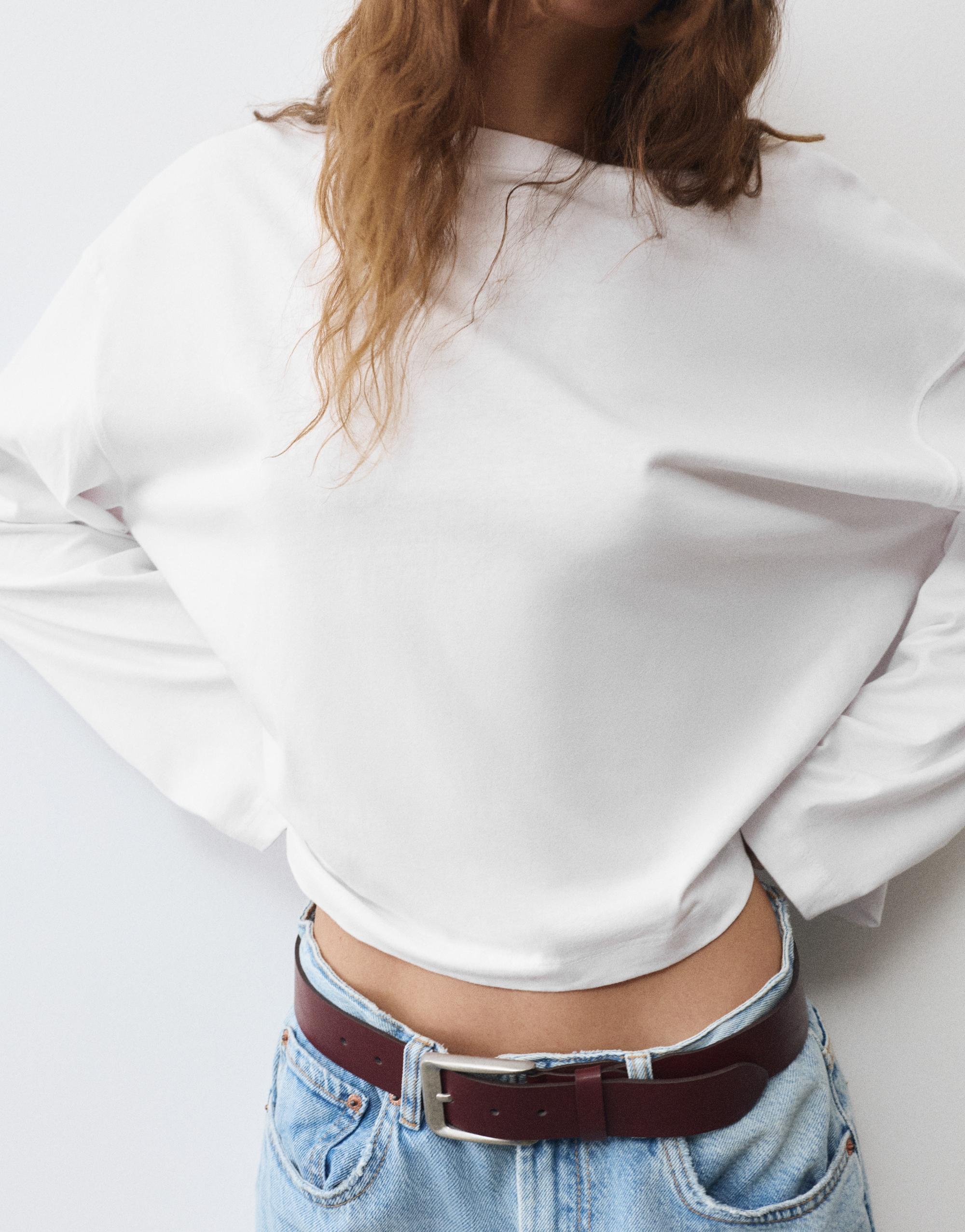 Boxy-fit long sleeve T-shirt — White