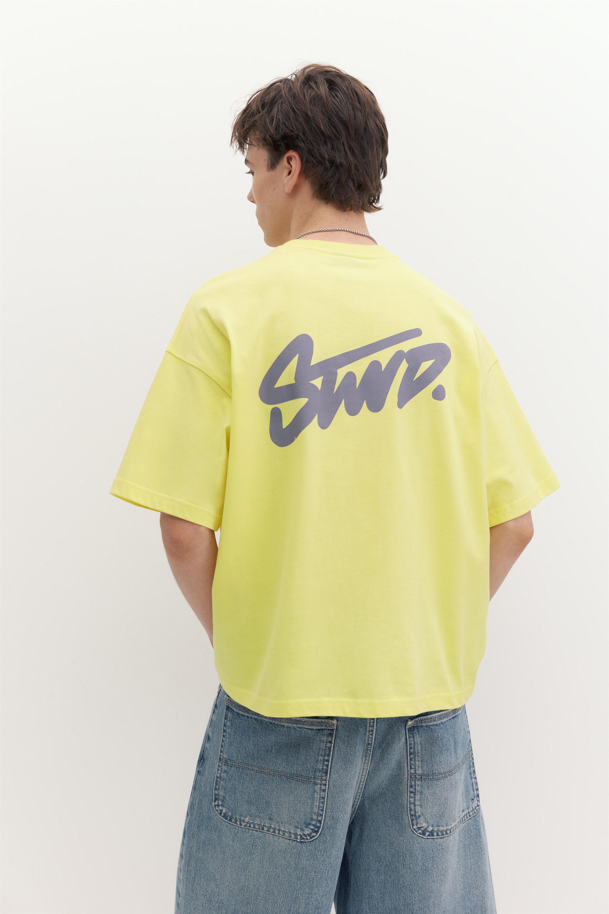 STWD logo boxy T-shirt — Yellow