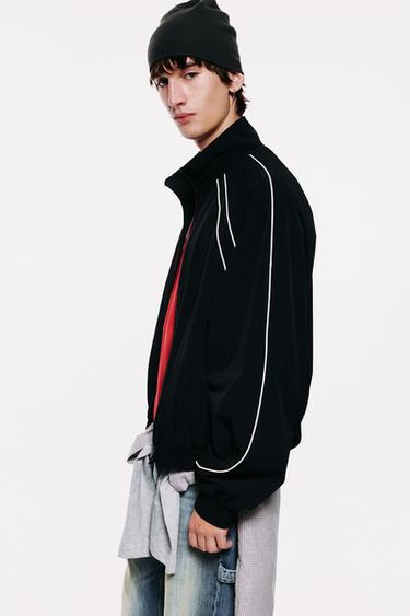 STWD contrast-piping zip jacket — Black 6