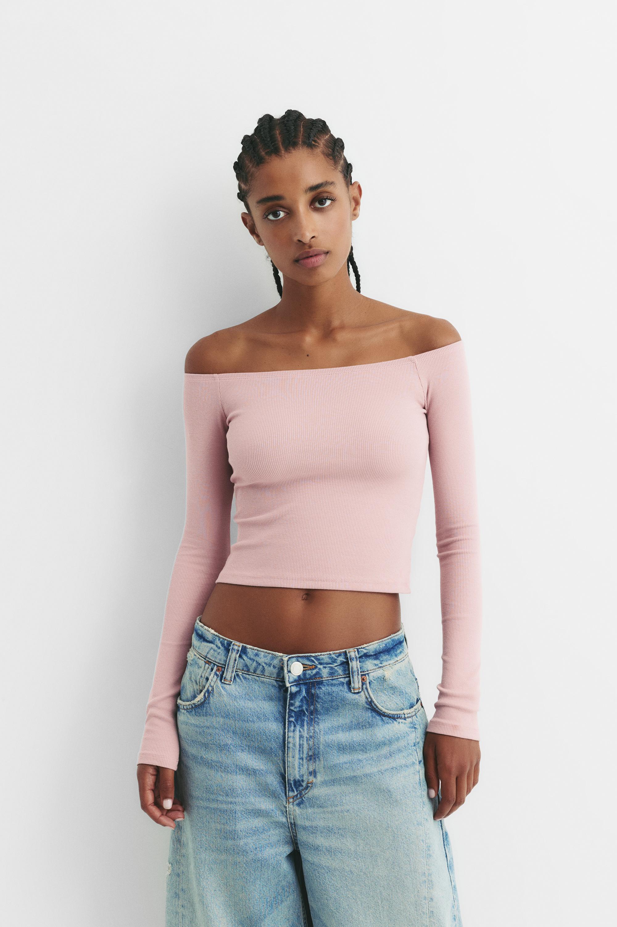 Geripptes Carmen-Top