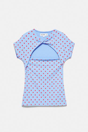 Cut-out T-shirt — Pastel blue 4