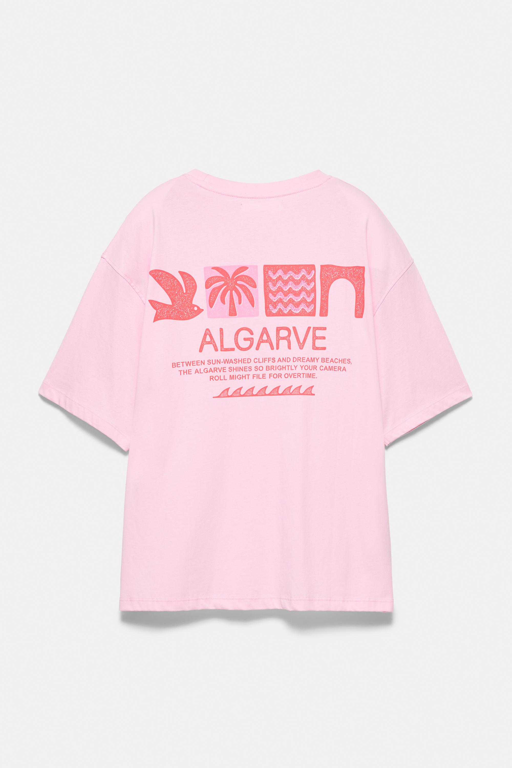 Algarve oversize graphic T-shirt — Pink
