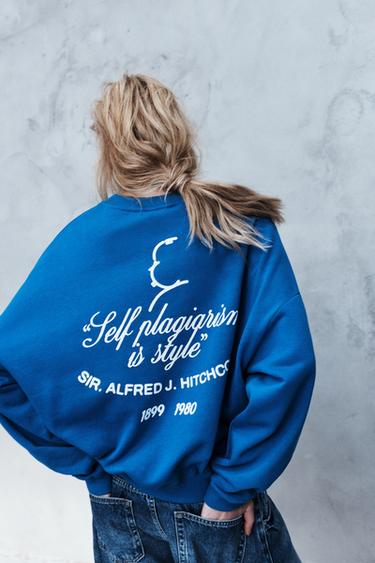 Hitchcock graphic oversize sweatshirt — Deep blue 3