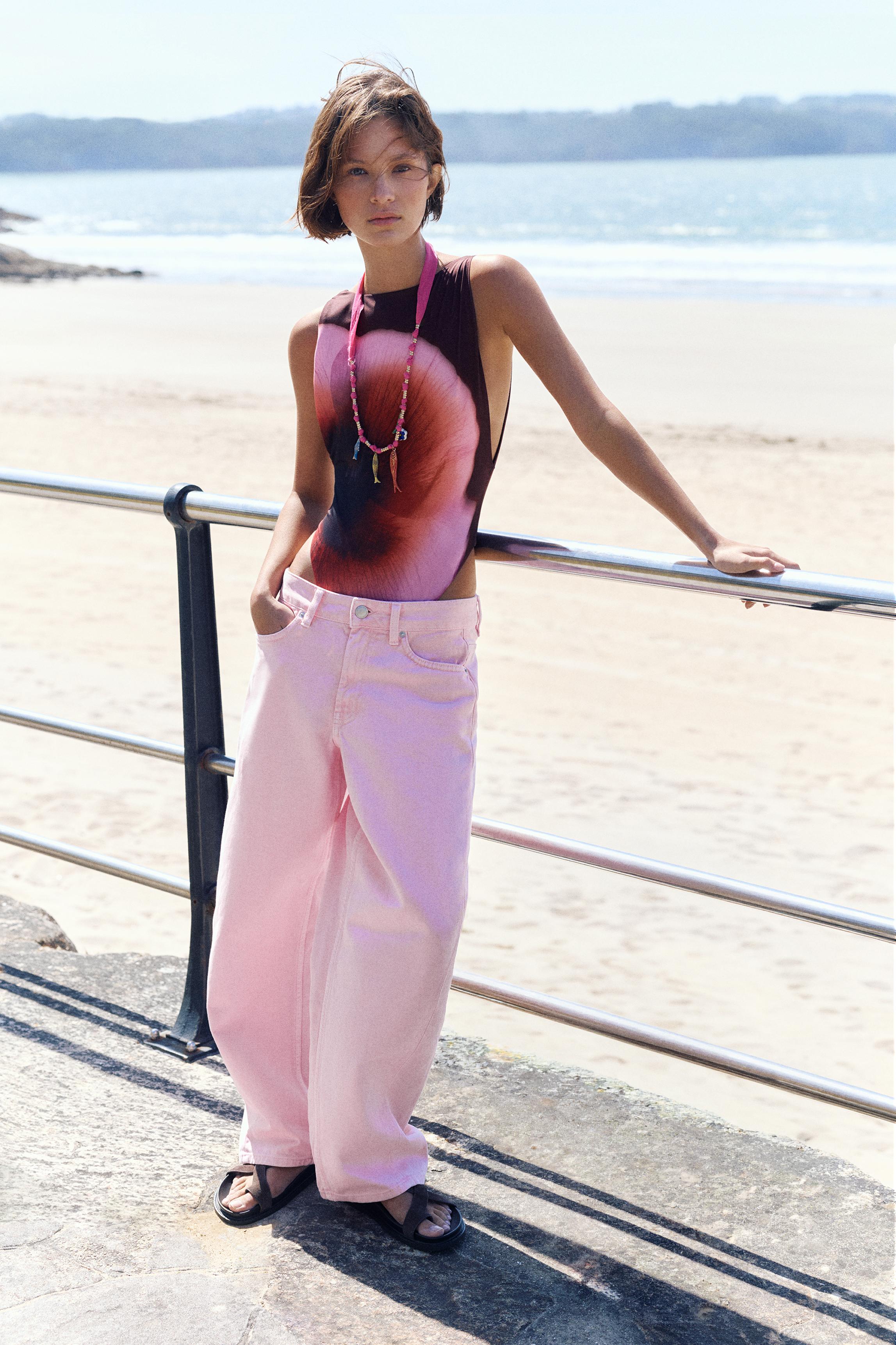 Pink barrel jeans — Pink