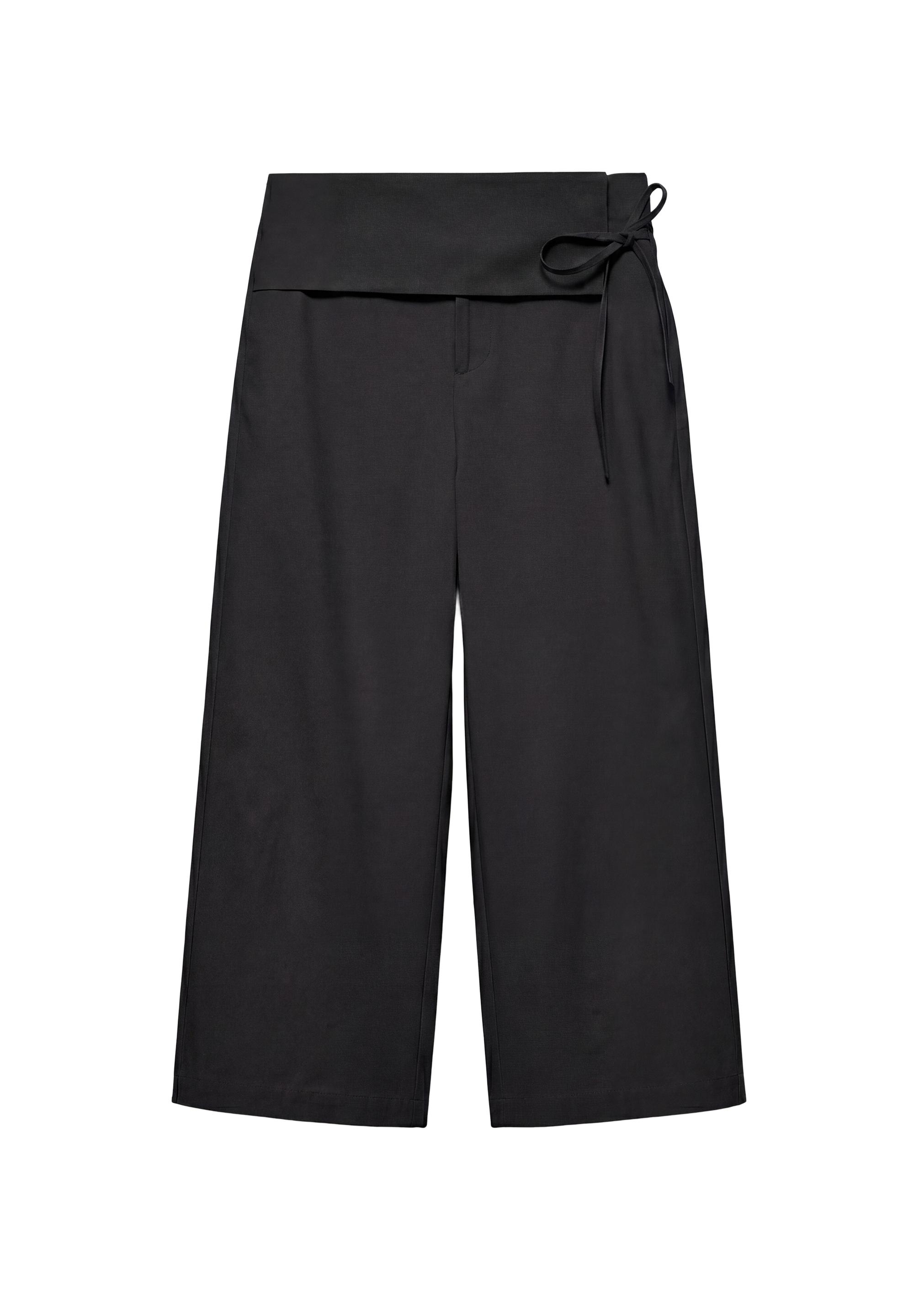 Sash tie culottes — Black