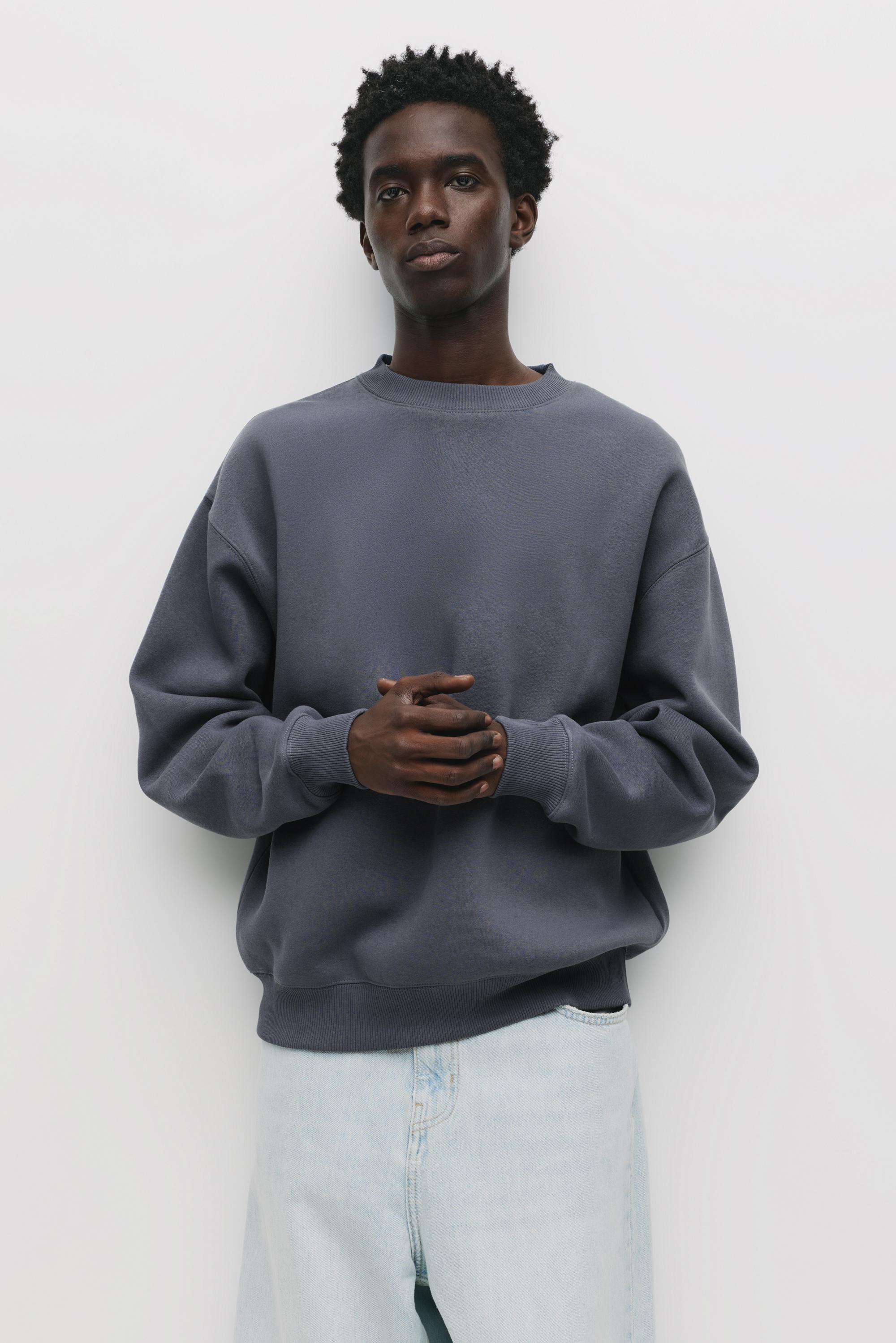 Basic bisiklet yaka sweatshirt - Görsel 13