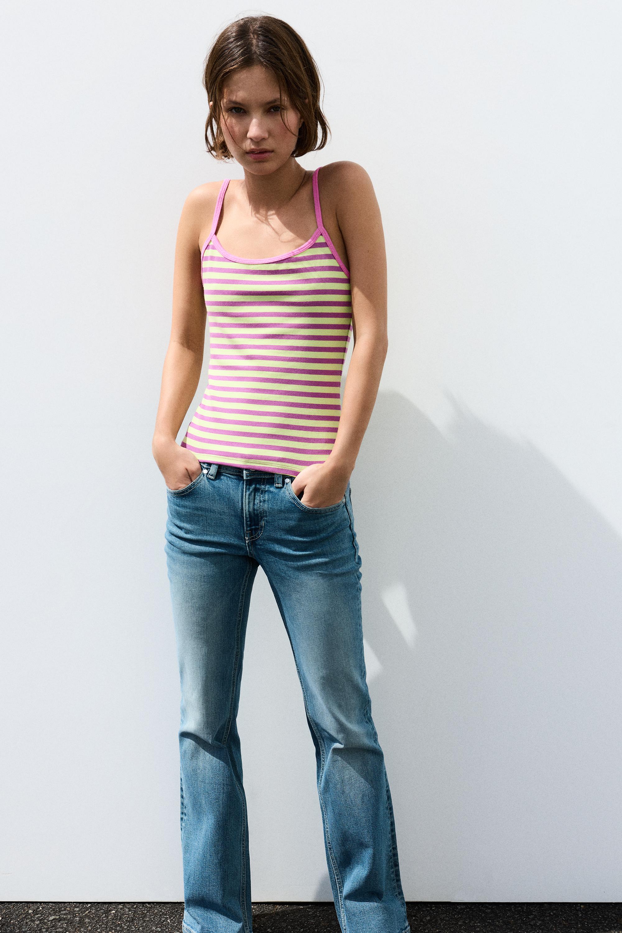 Thin strap top — Striped