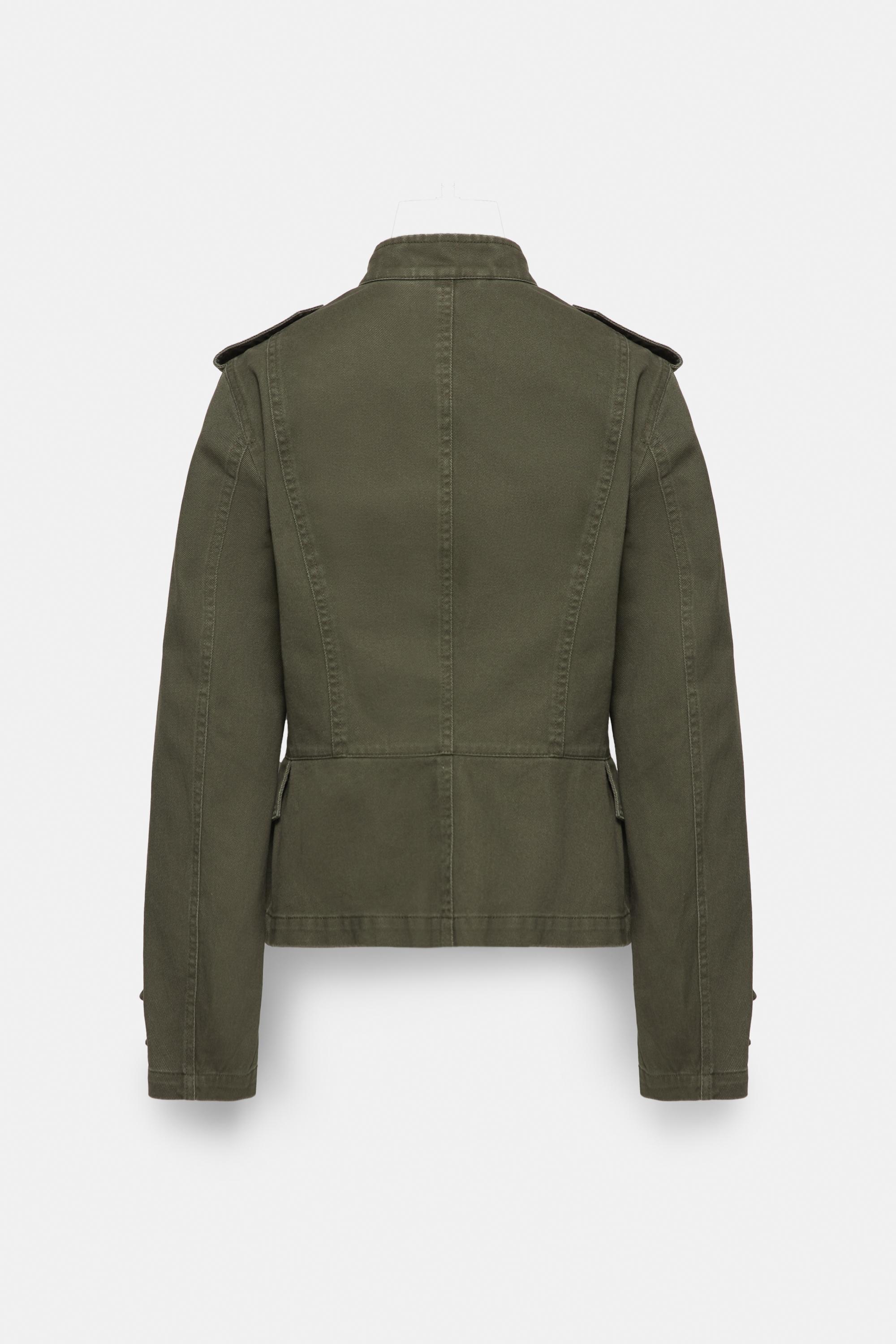 Fitted toggle button jacket — Dark khaki