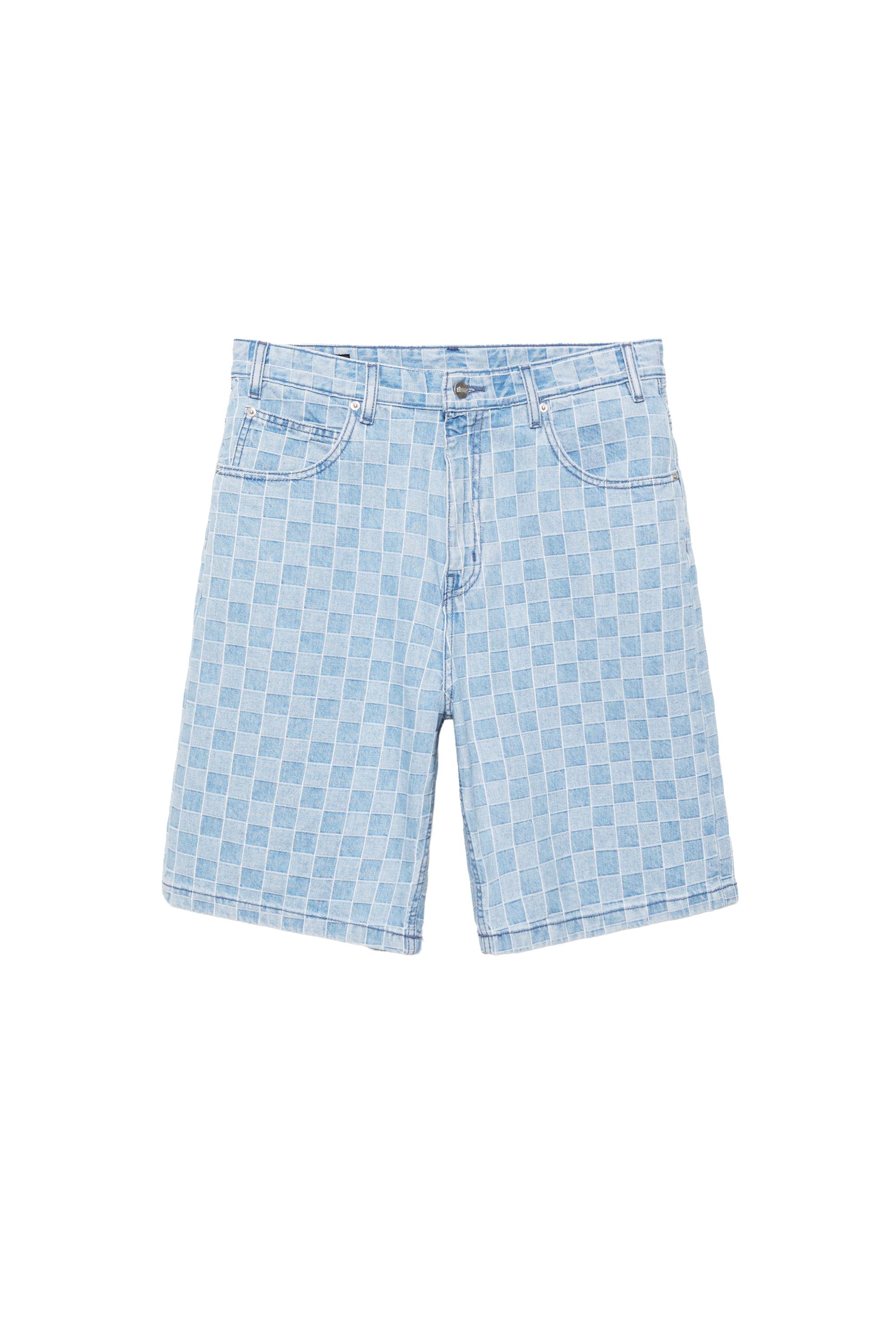 Kareli denim bermuda