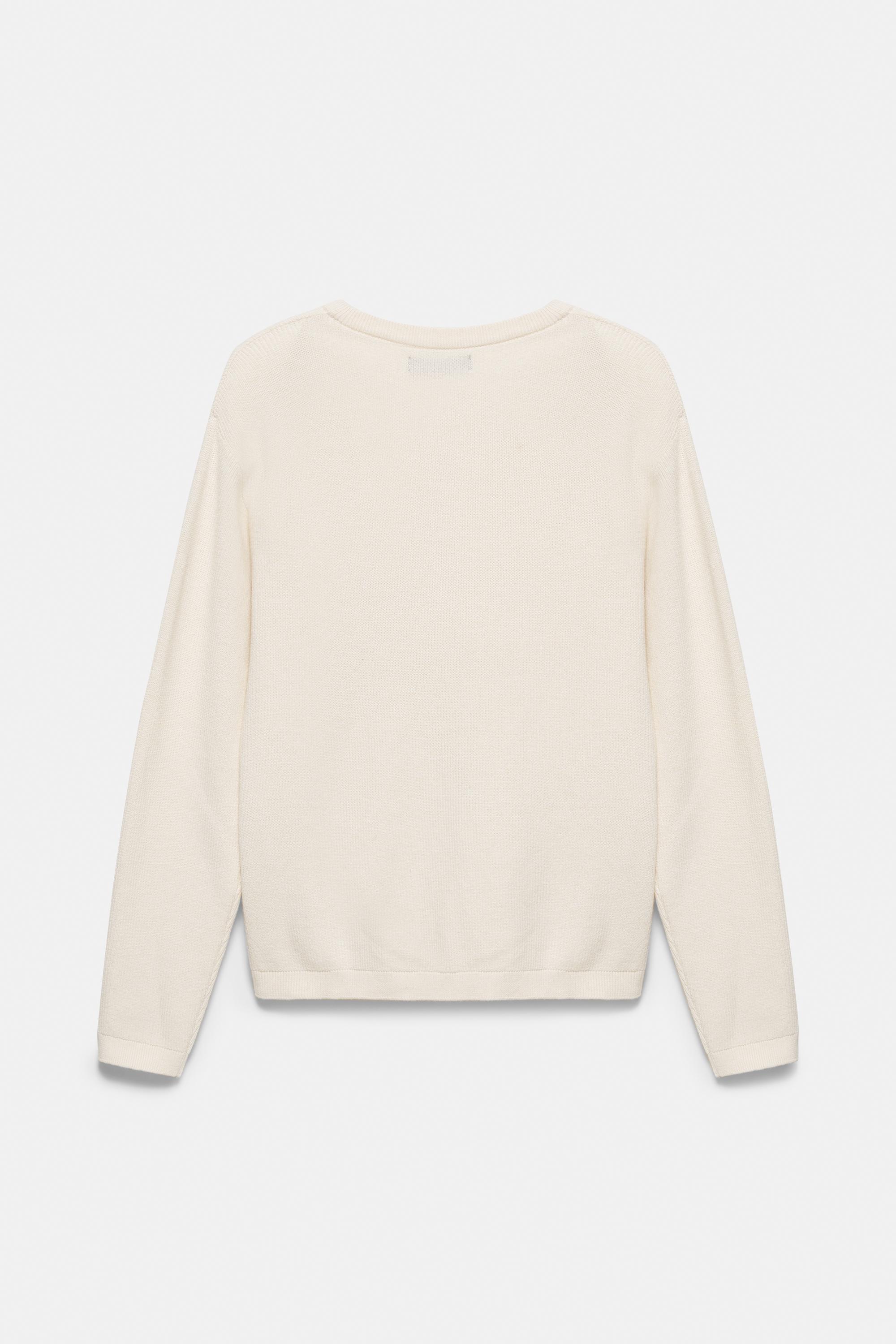 Henley neck jumper — White