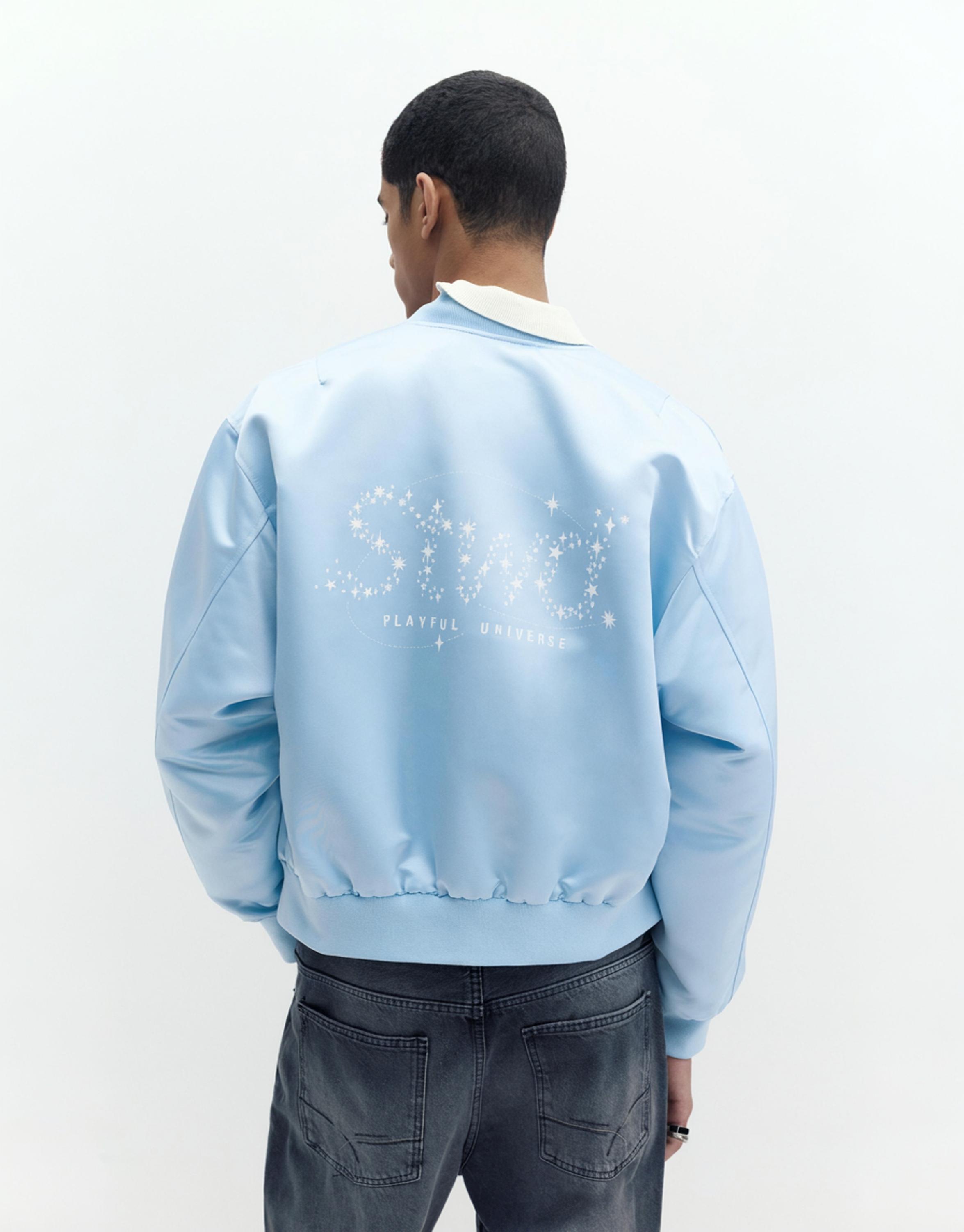 Satin bomber jacket — Pastel blue