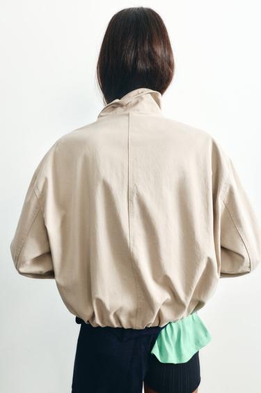 Oversize high-neck jacket — Sand 2