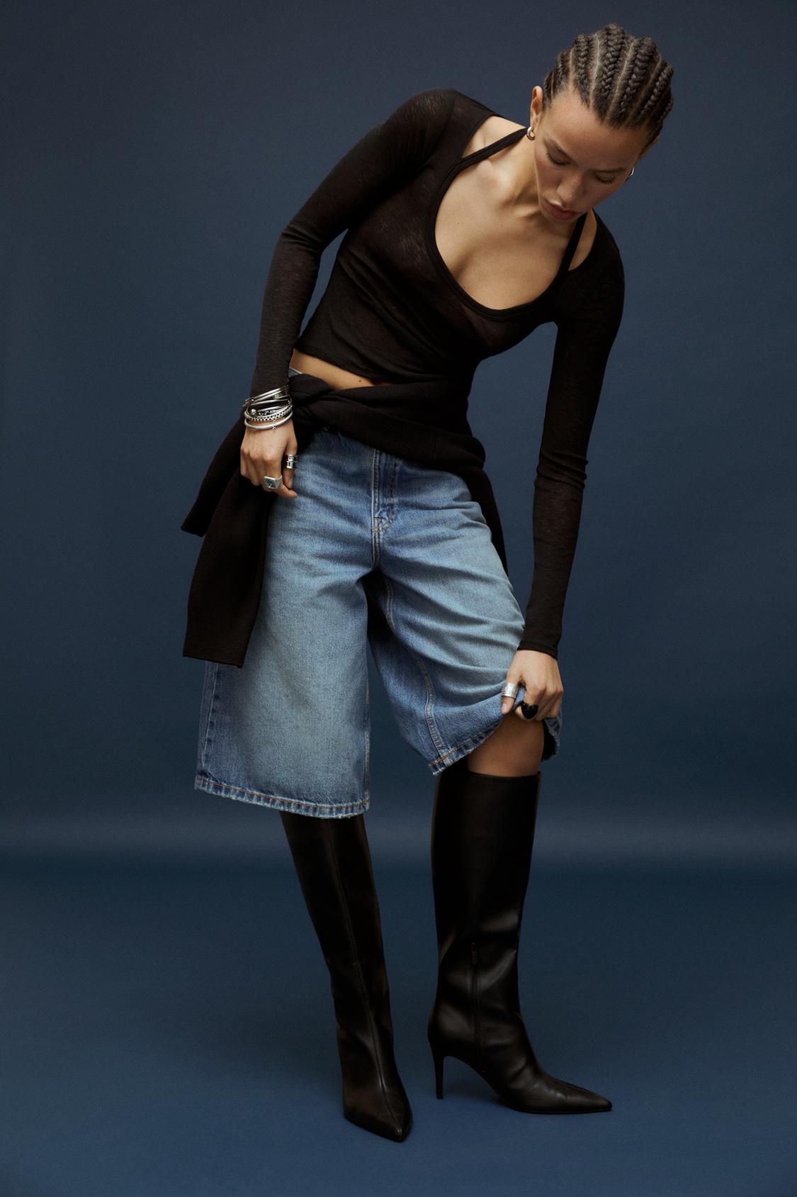 Gli Stivali Alti Stivali Gamba Larga Con Tacco Stivali Alti Con