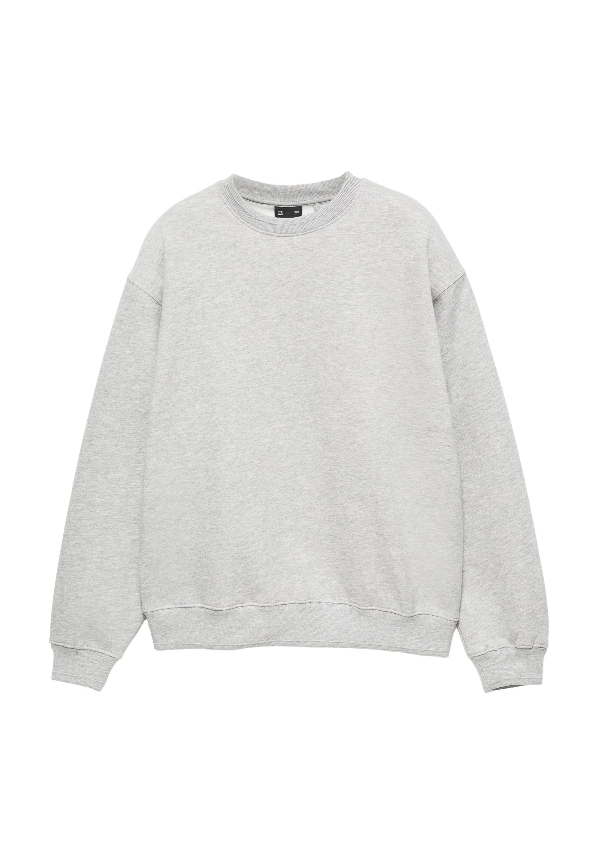 Relaxed fit round neck sweatshirt — Grey marl