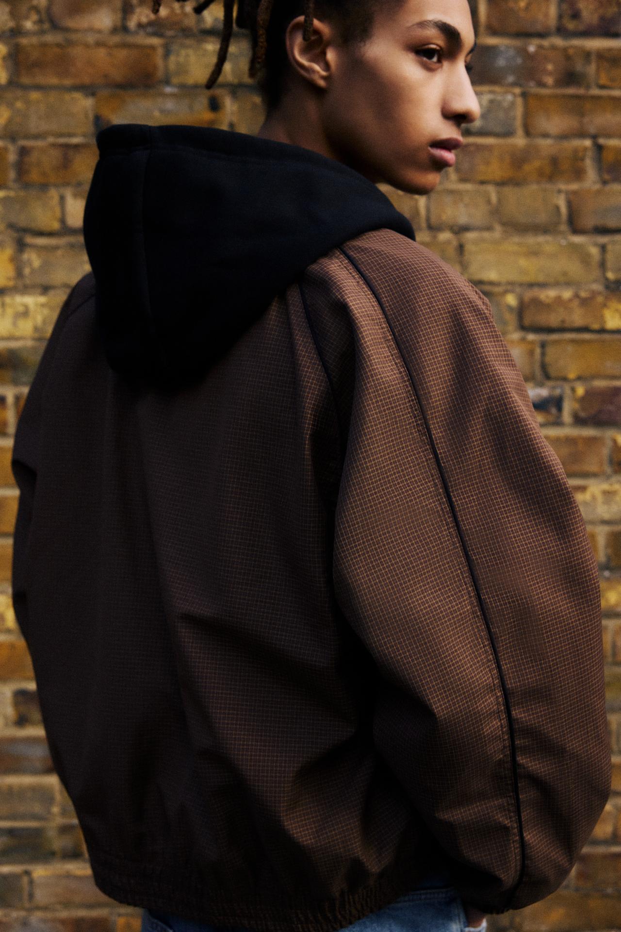 STWD check jacket — Brown